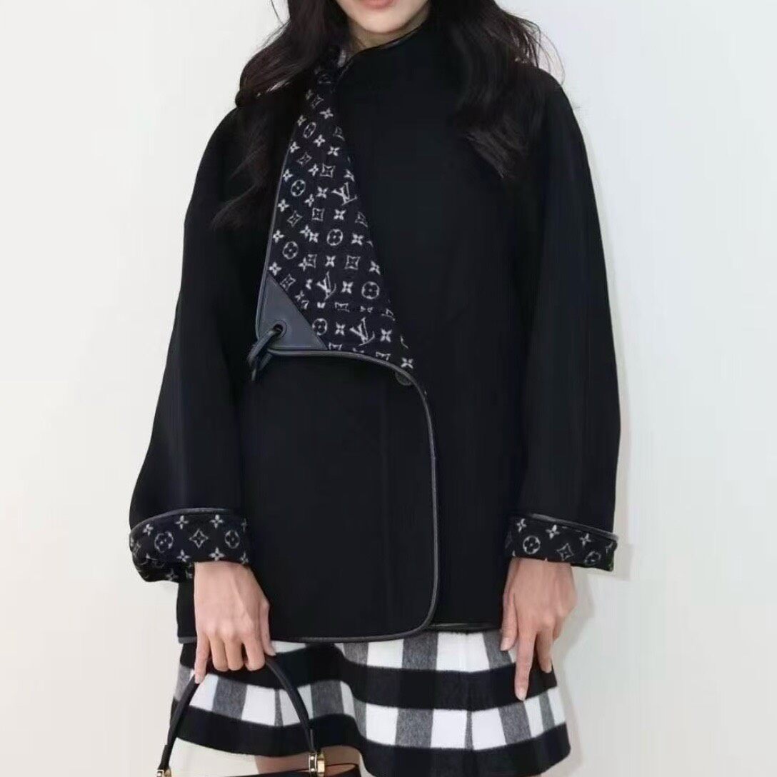Louis Vuitton FW25 Asymmetric Monogram Coat — front