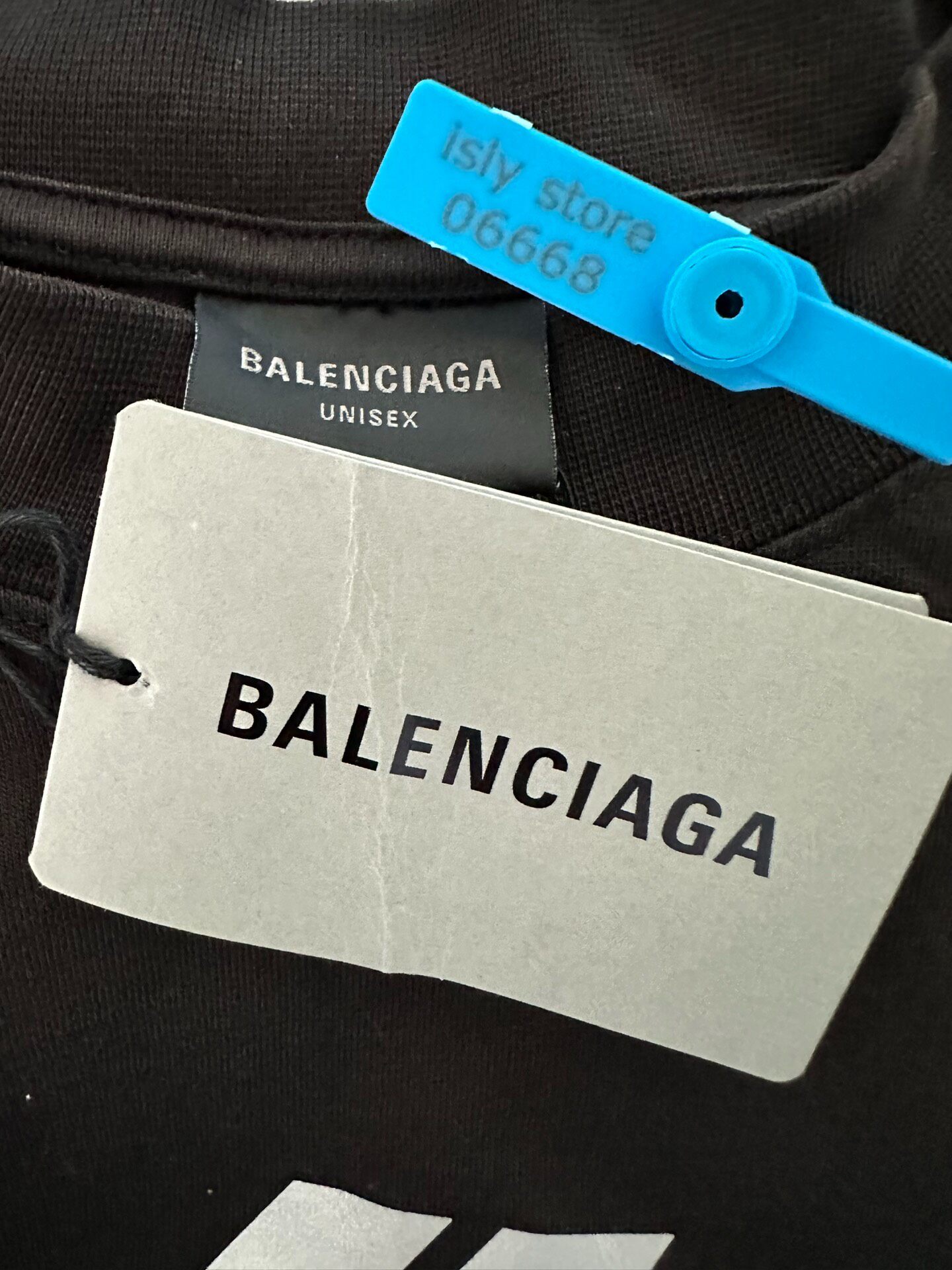 Balenciaga Logo Print Activewear T-Shirt — label