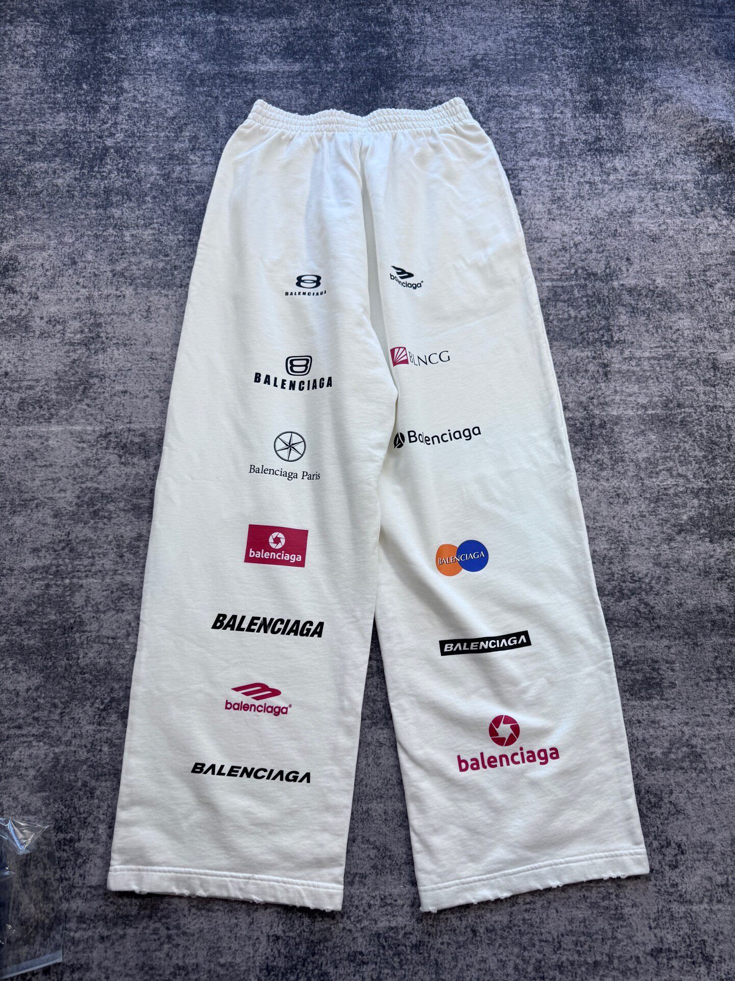 Balenciaga White Racing Logo Sweatpants — front