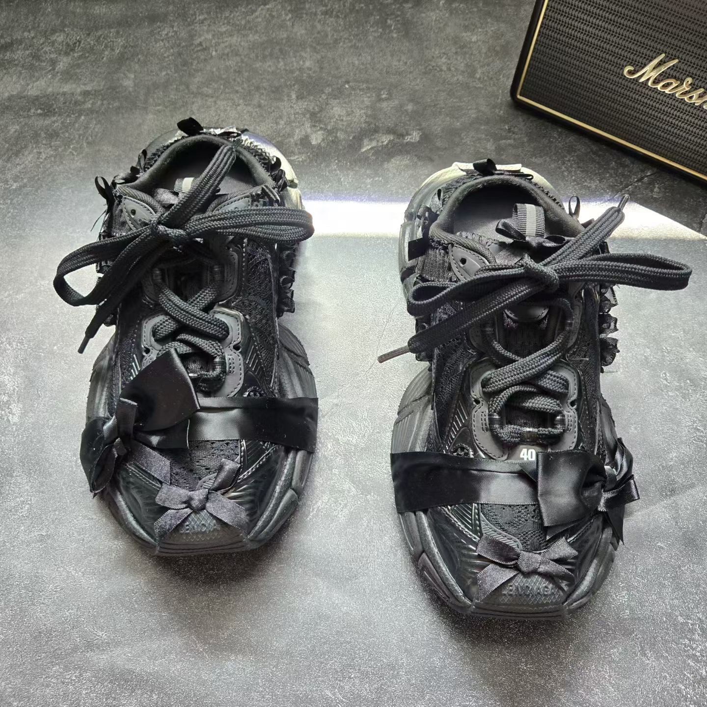 Balenciaga 3XL Bow Mule Shoes — front
