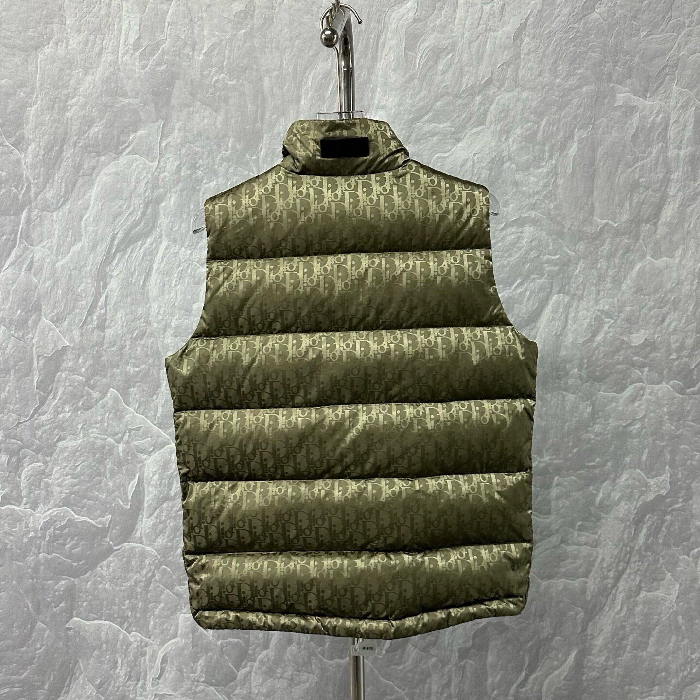 Dior Olive Monogram Puffer Down Vest — back