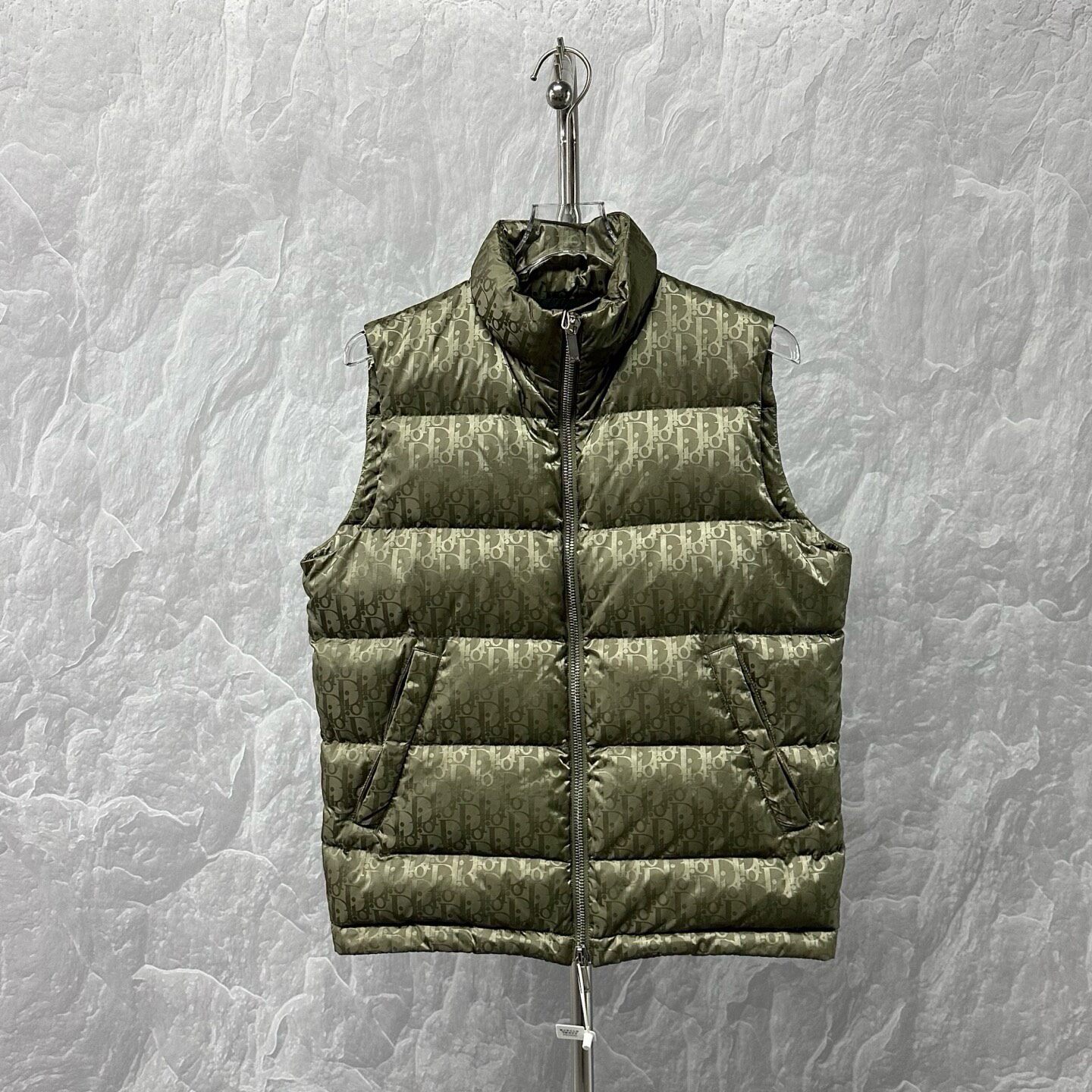 Dior Olive Monogram Puffer Down Vest