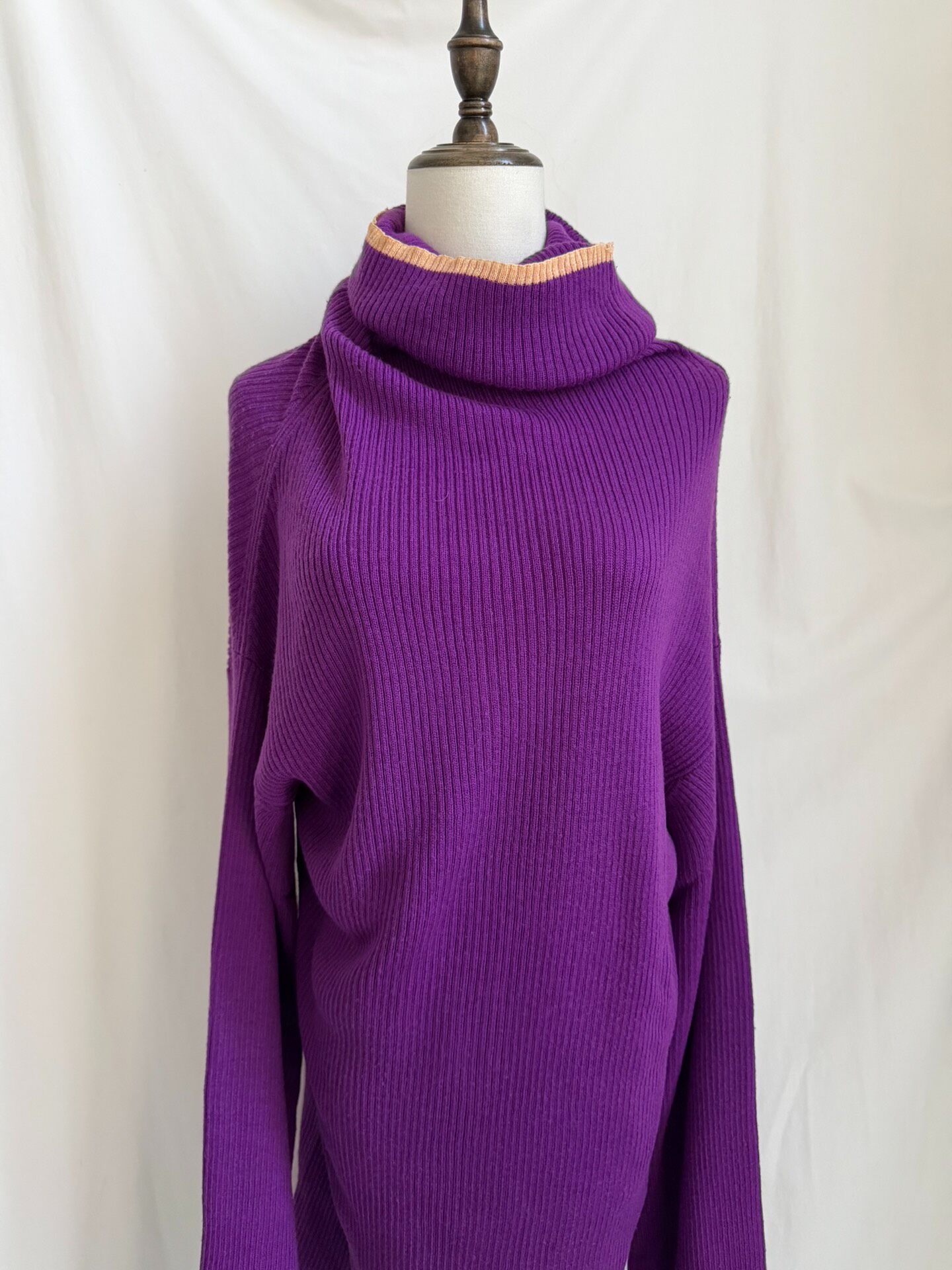 Y's 2003 Purple Turtleneck Sweater — detail