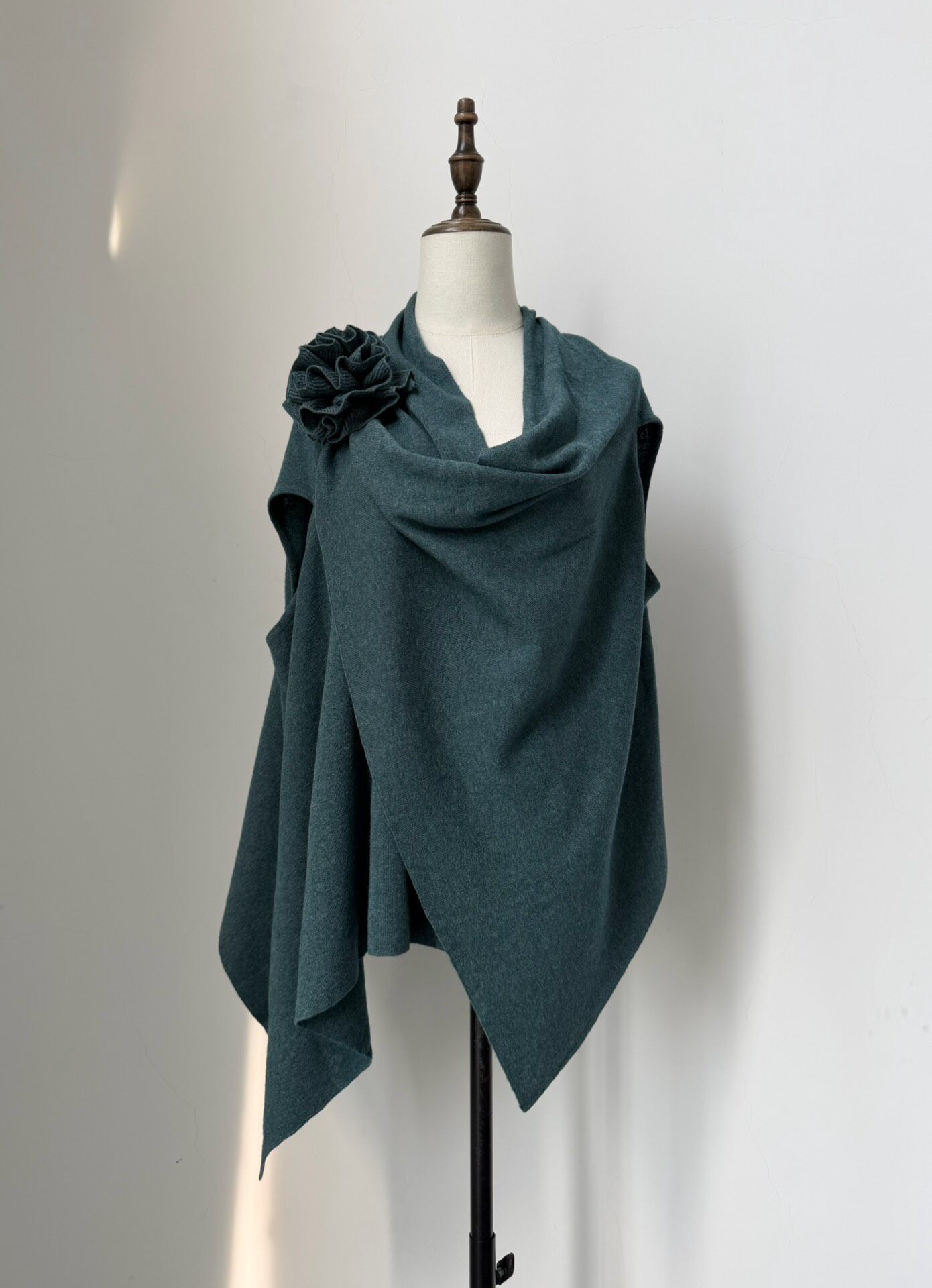 Y's for Living Lake Green Knitted Shawl