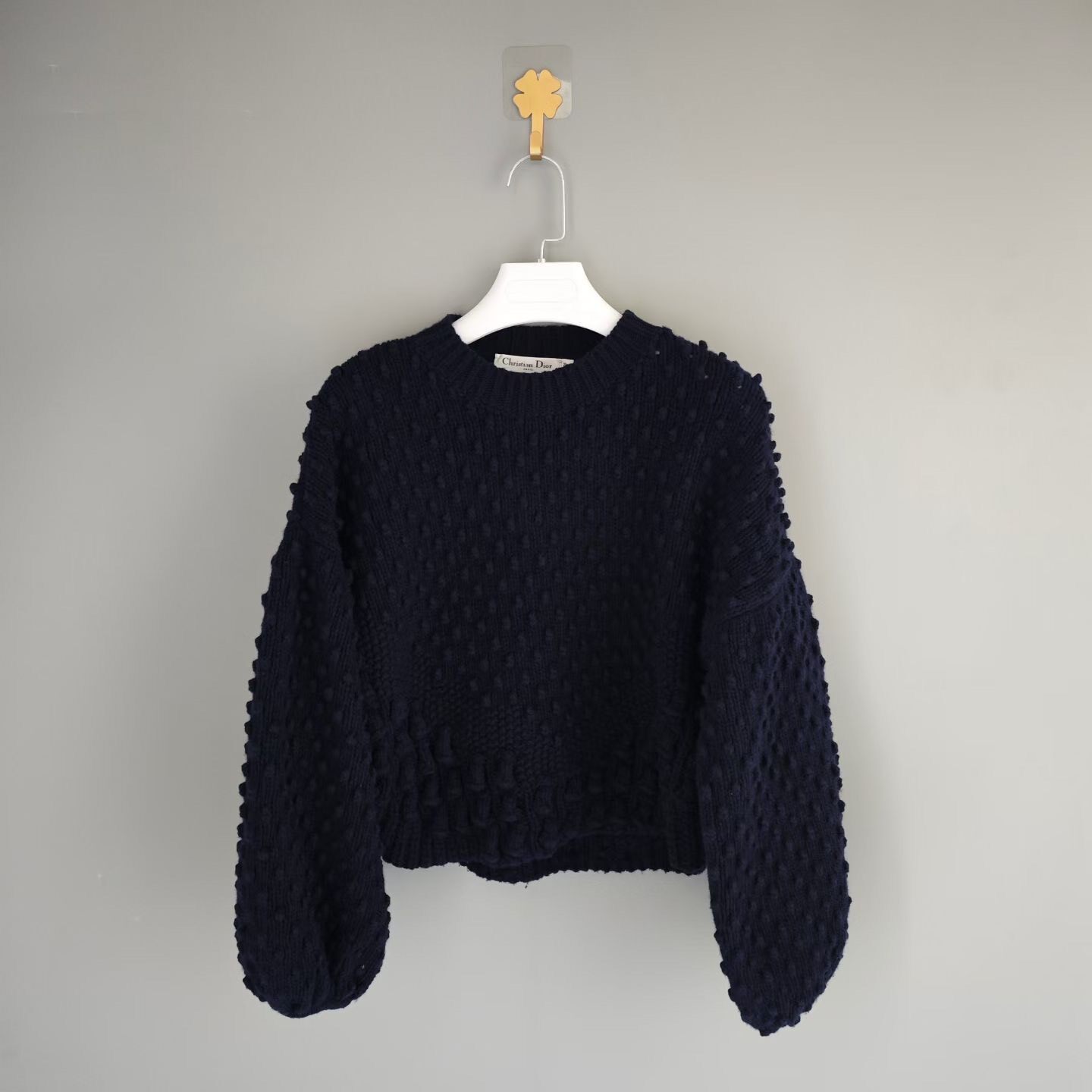 Dior Black Wool Bubble Sleeve Sweater