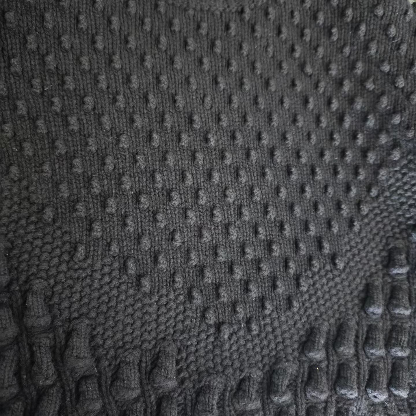 Dior Black Wool Bubble Sleeve Sweater — back