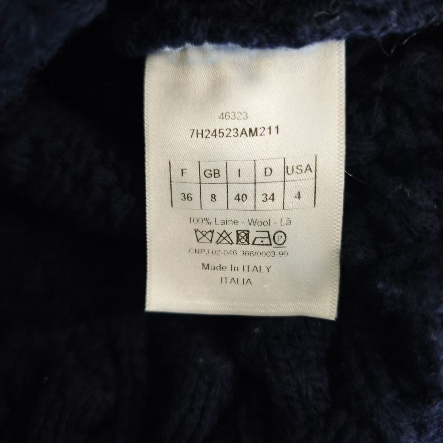 Dior Black Wool Bubble Sleeve Sweater — label