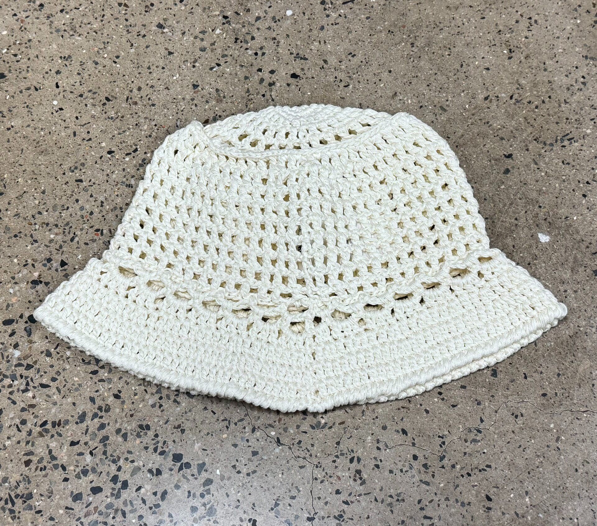 Celine Triomphe Crochet Bucket Hat — front