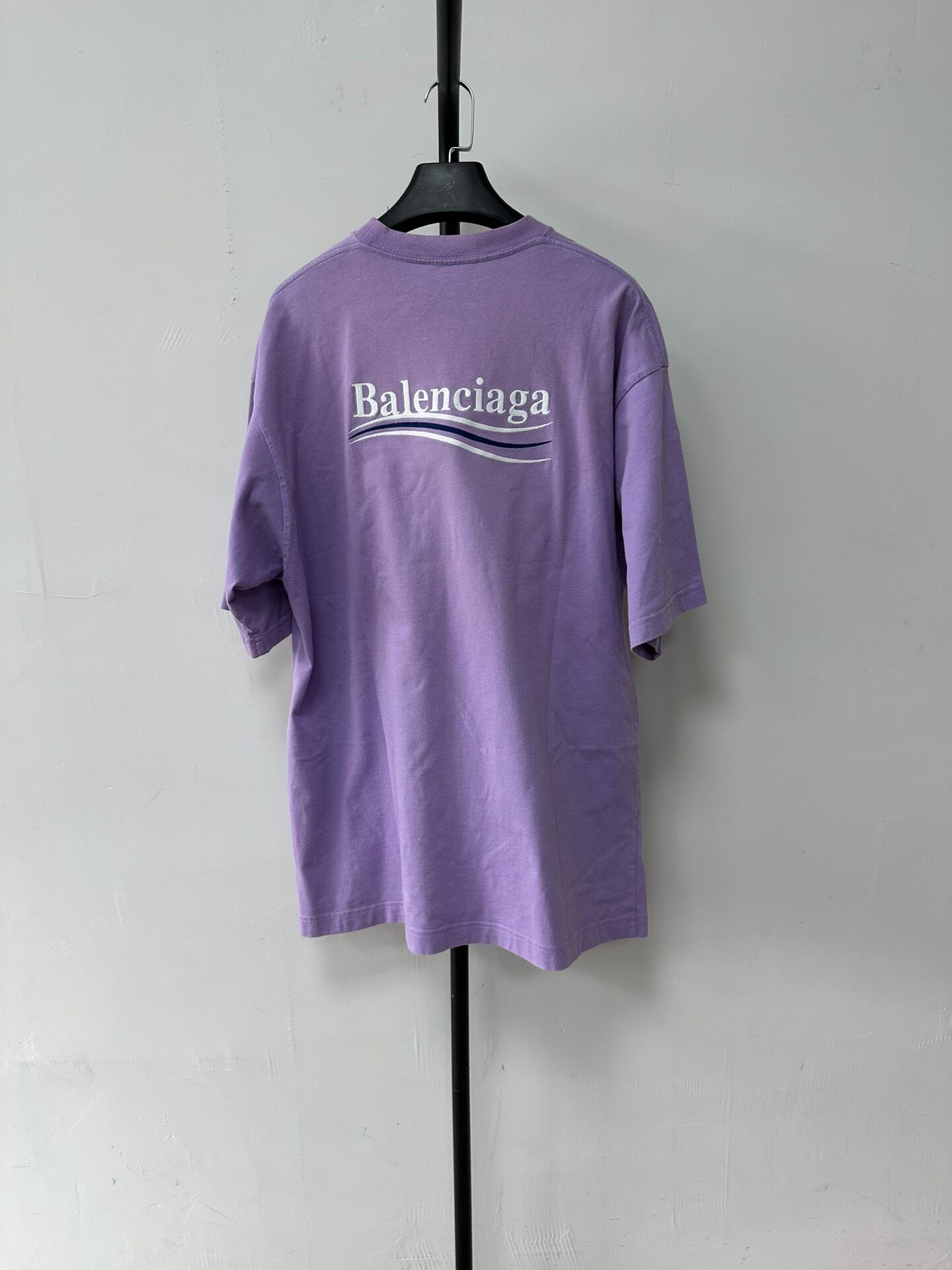 Balenciaga Women's Purple Logo T-Shirt — front