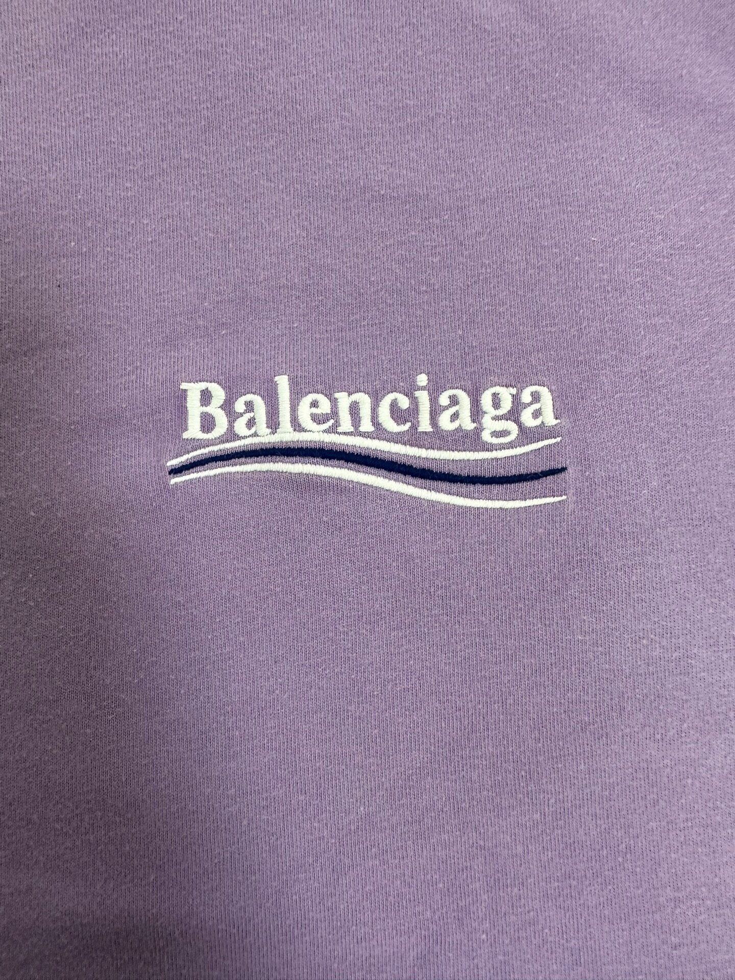 Balenciaga Women's Purple Logo T-Shirt — detail