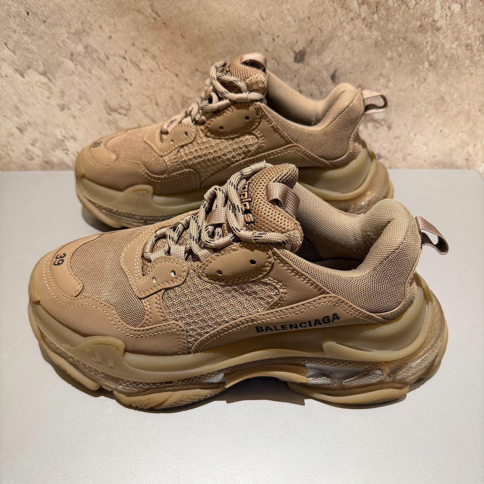 Balenciaga Triple S Beige Sneakers — detail