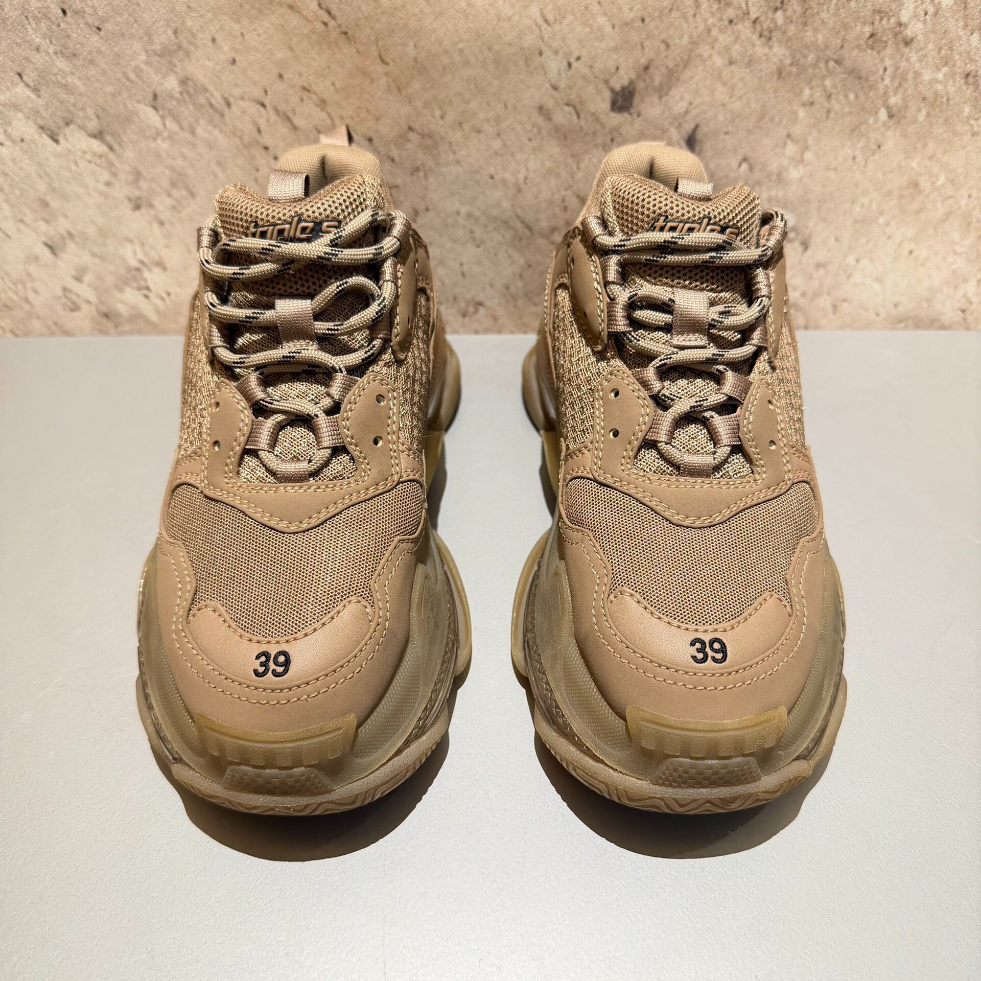 Balenciaga Triple S Beige Sneakers — front