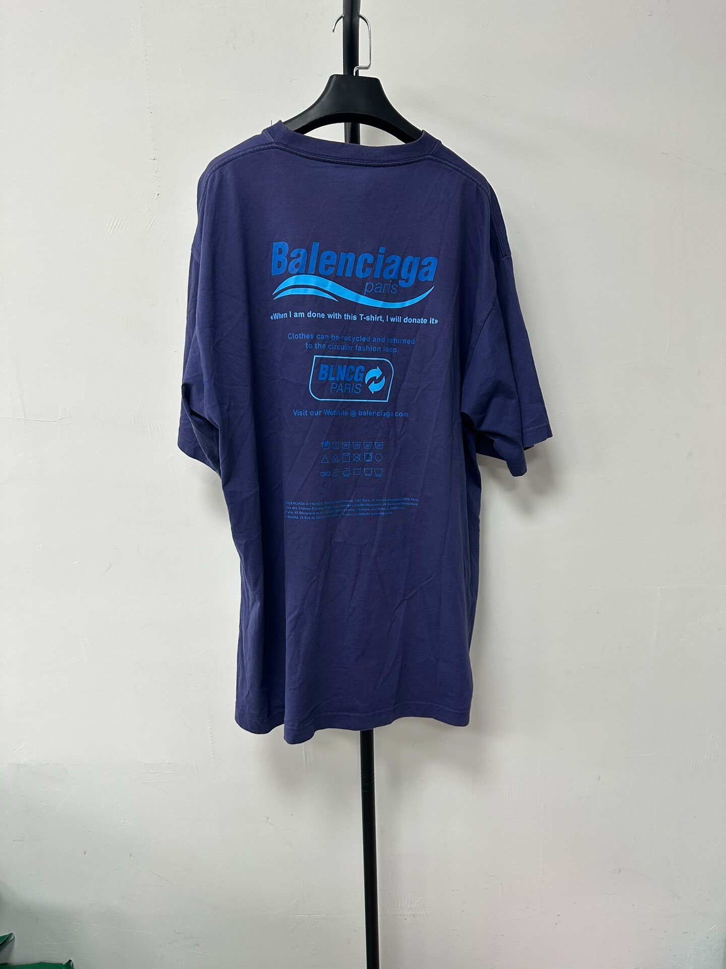 Balenciaga Blue Knit Men's T-Shirt — front