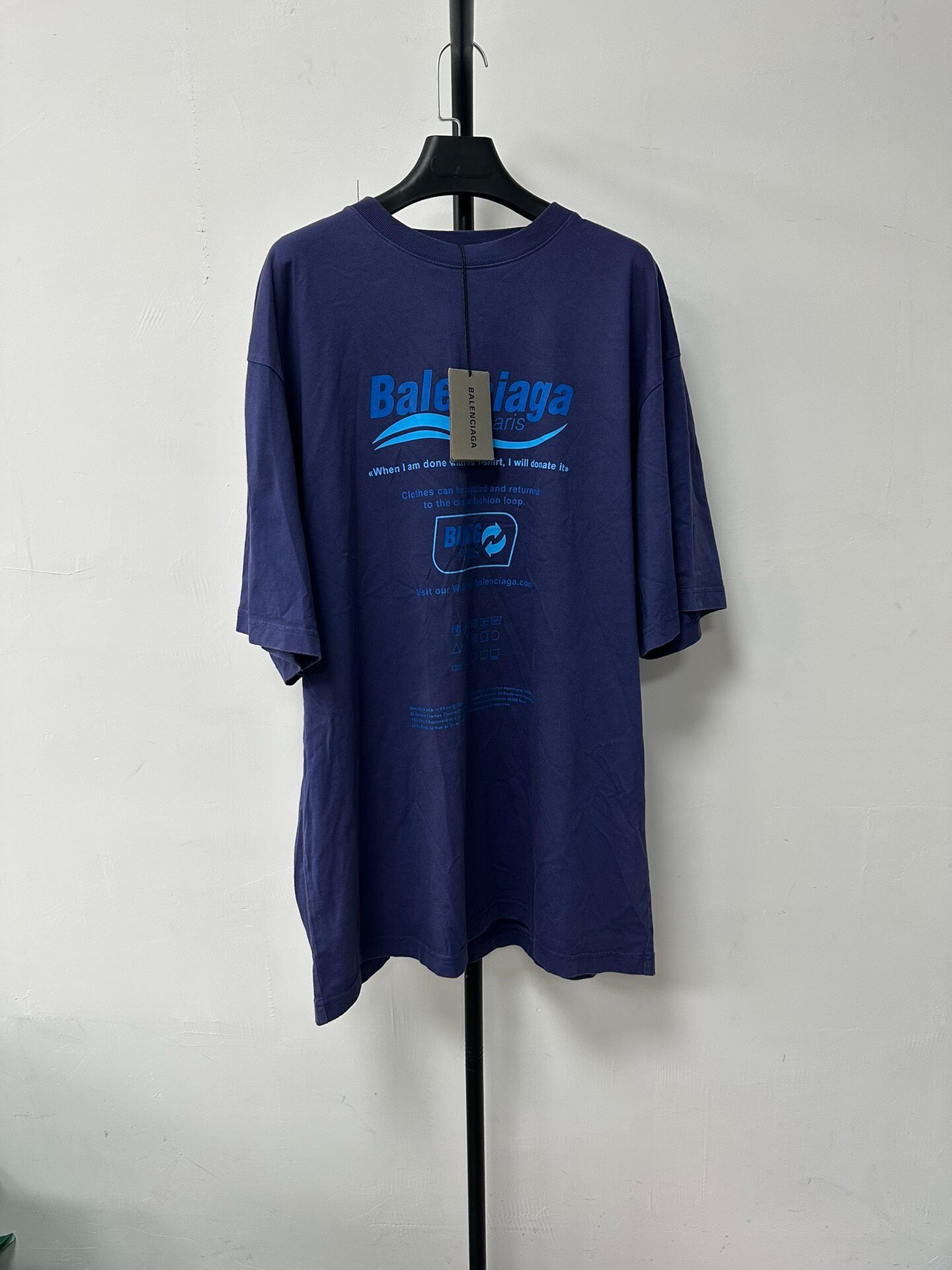 Balenciaga Blue Knit Men's T-Shirt