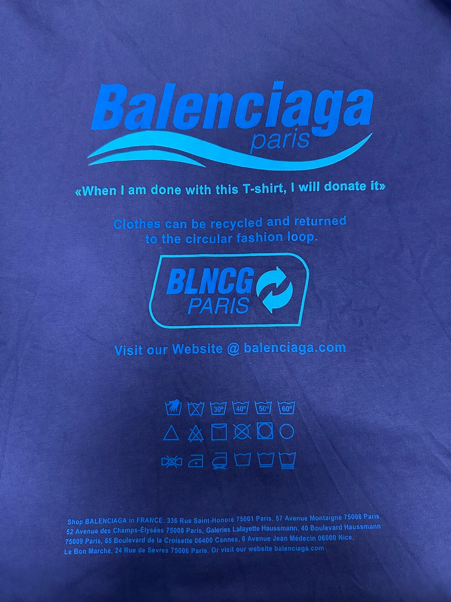Balenciaga Blue Knit Men's T-Shirt — detail