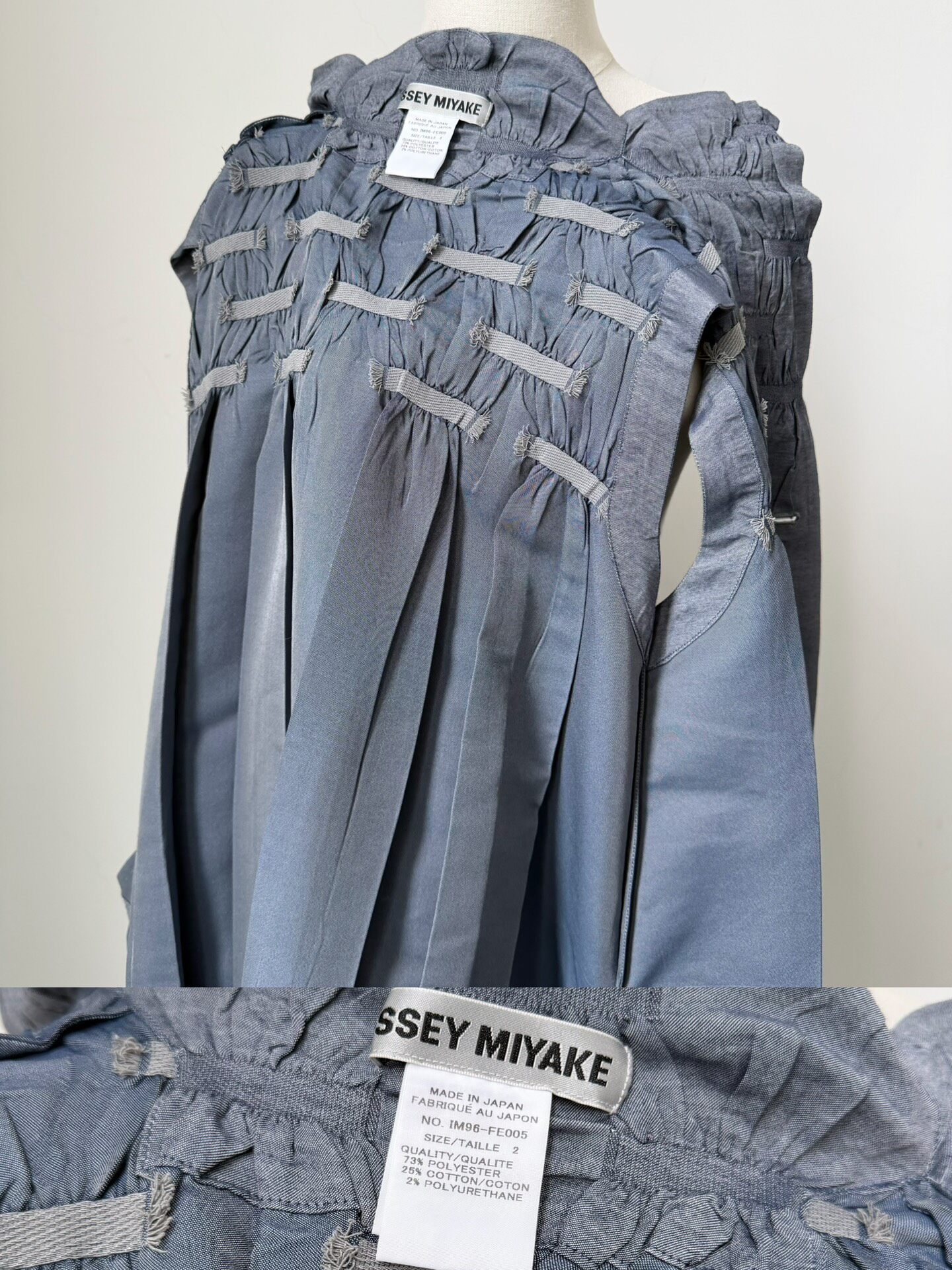 Issey Miyake Gray Sleeveless Dress — label