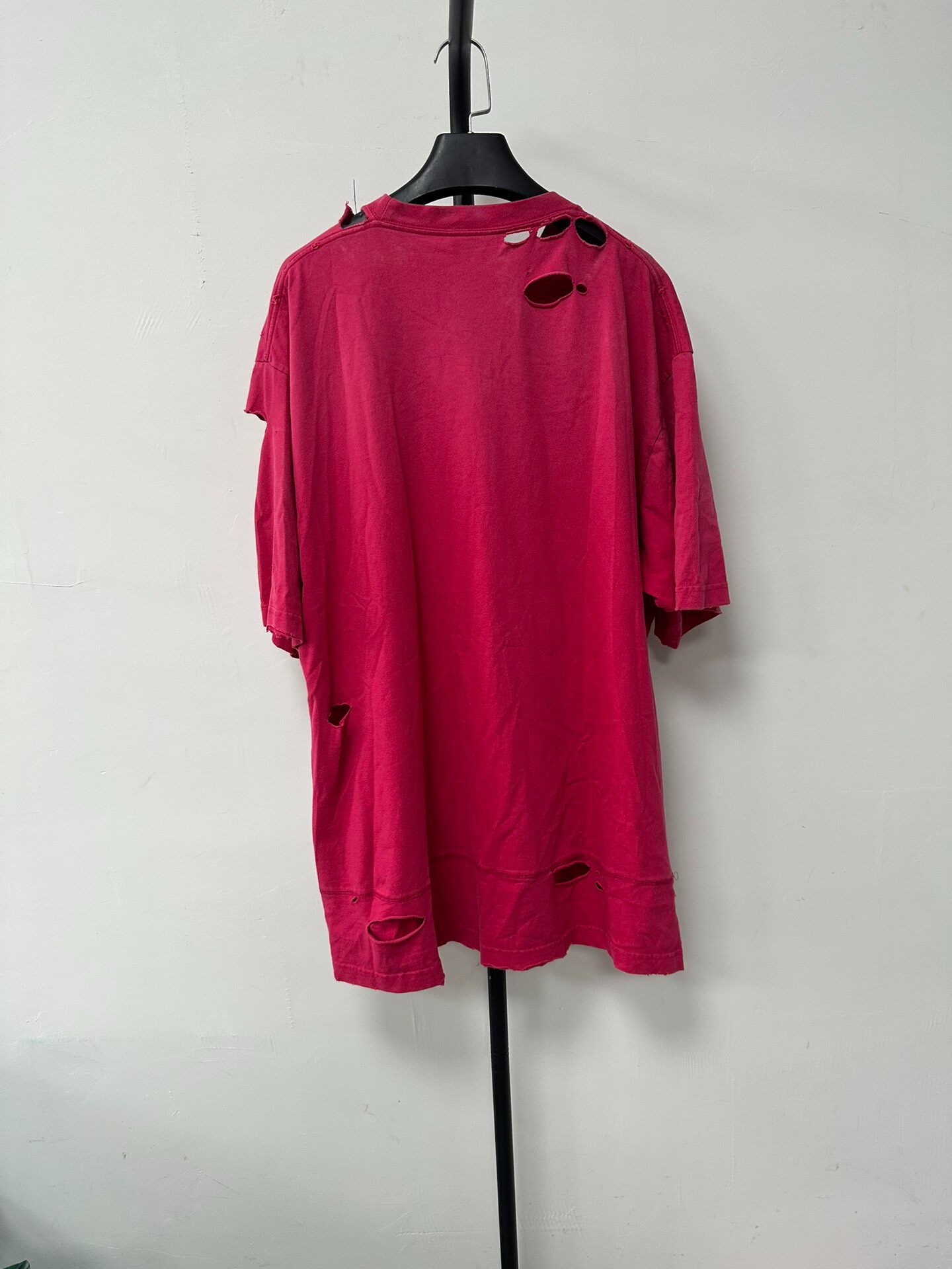 Balenciaga Men's Red Distressed T-Shirt — front