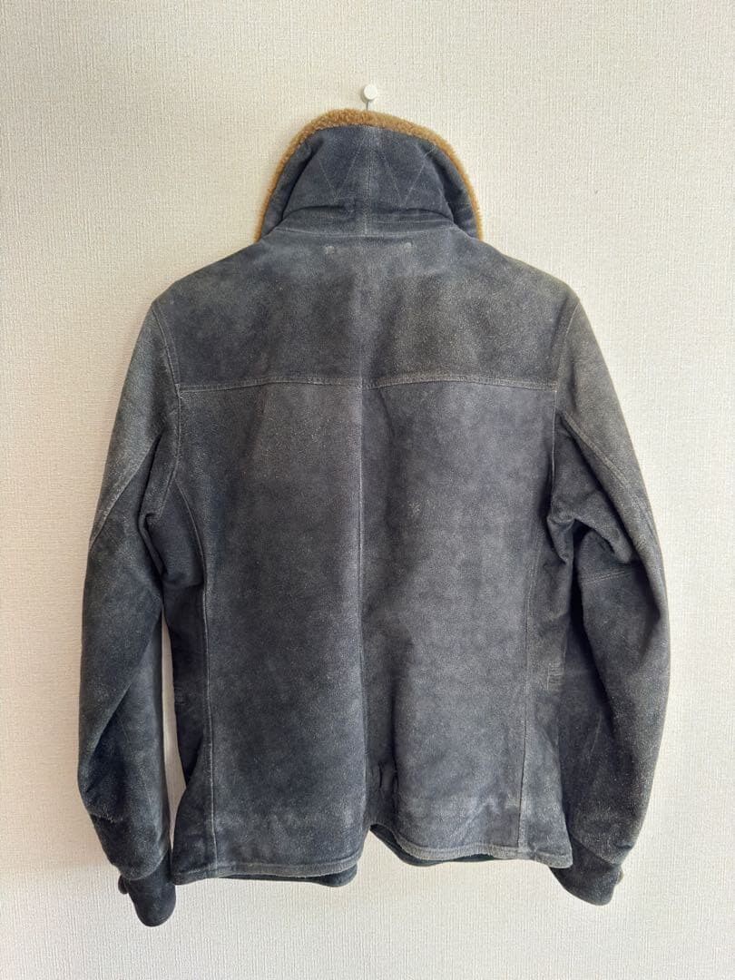 RRL Shearling Collar Suede Jacket — front