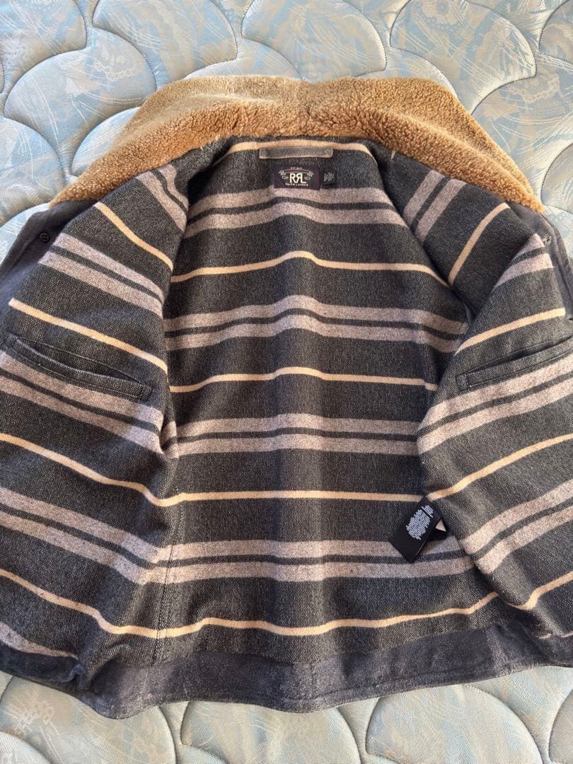 RRL Shearling Collar Suede Jacket — back