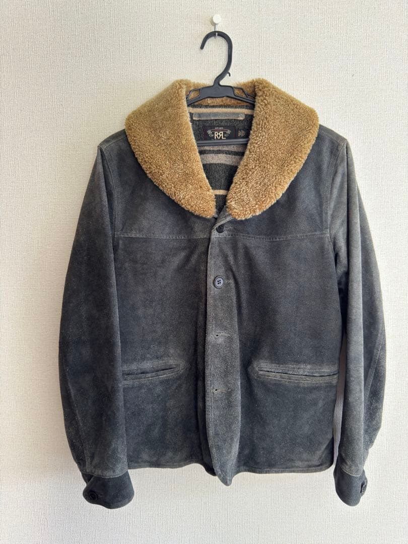 RRL Shearling Collar Suede Jacket