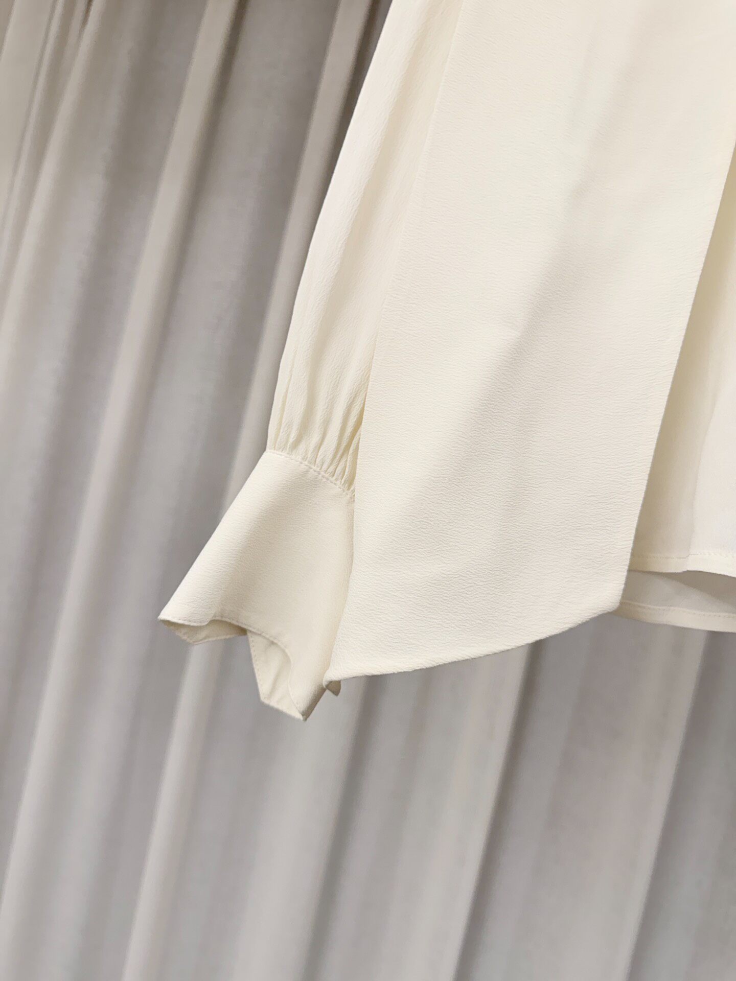 Celine Silk Blend Bow Neck Long-Sleeve Shirt — back
