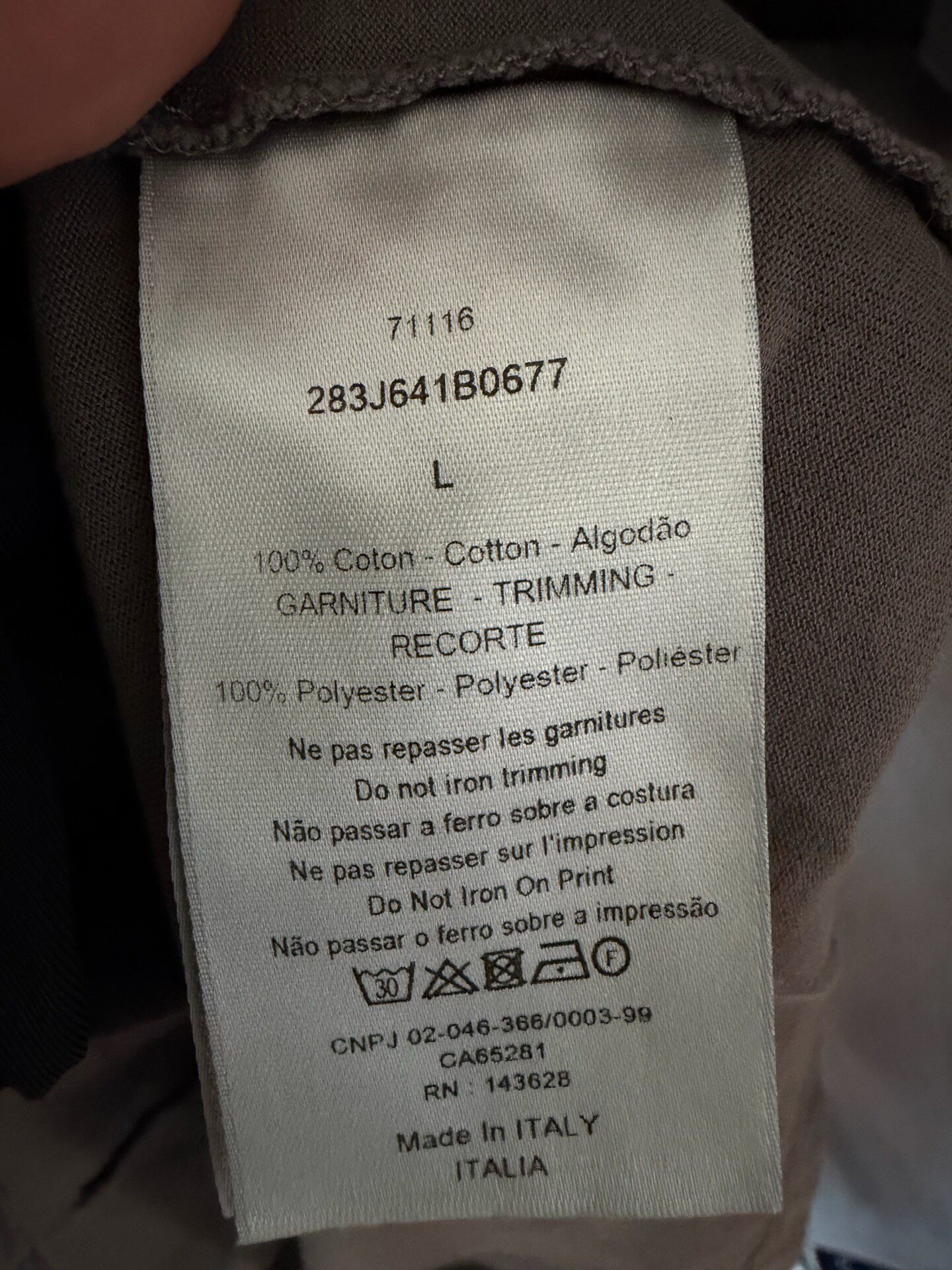 Dior x Travis Scott Gray T-Shirt — back