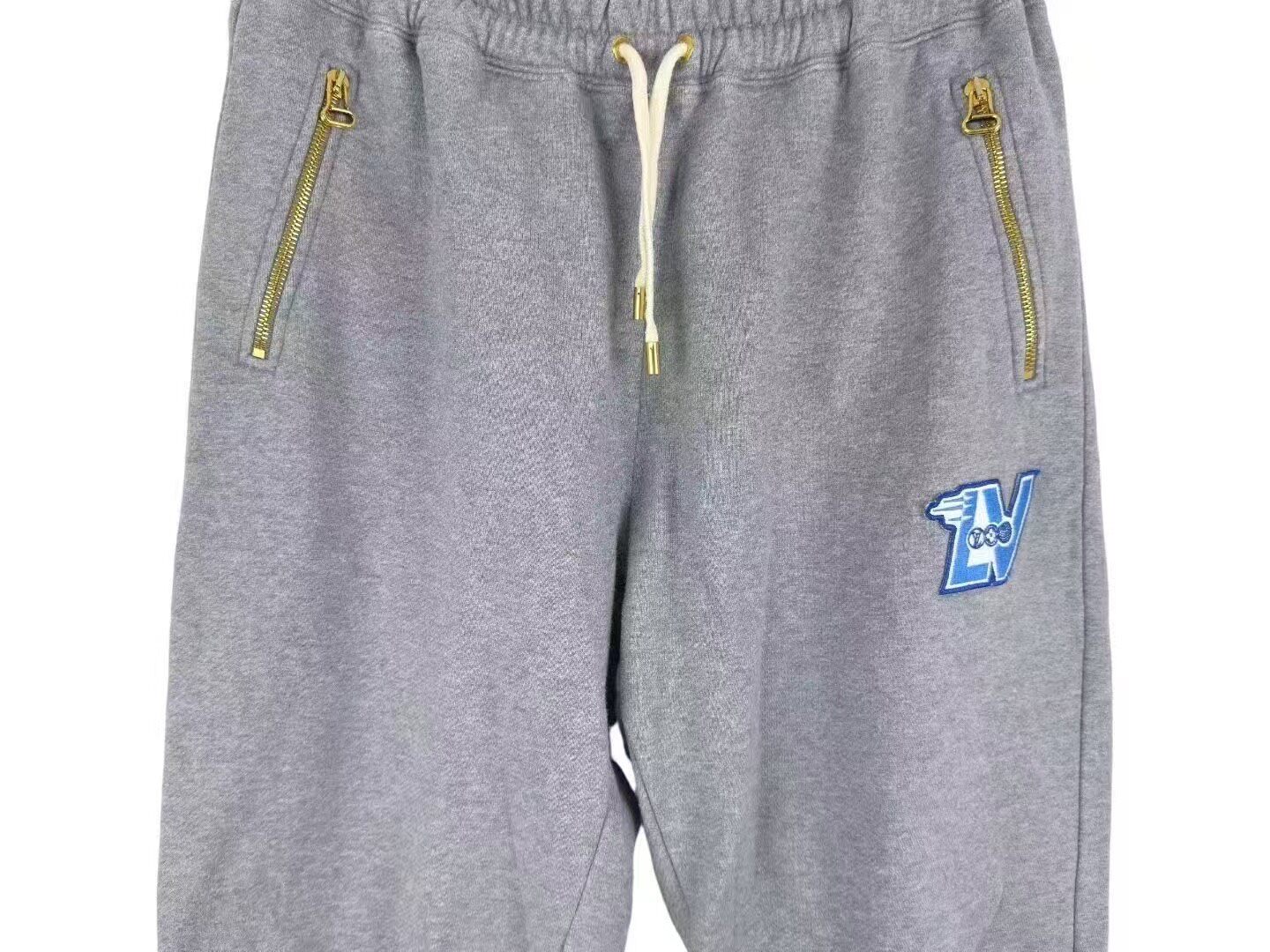 Louis Vuitton Gray Logo Knit Joggers — detail