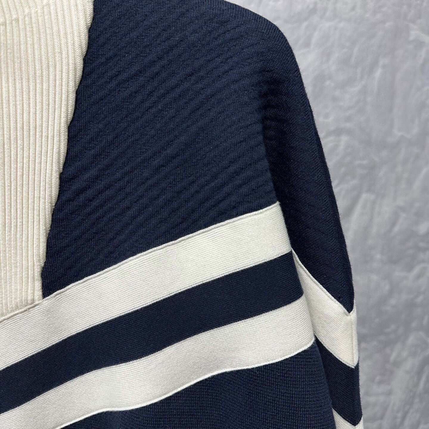 Louis Vuitton FW25 Striped Knit Zip-Up Jacket — detail