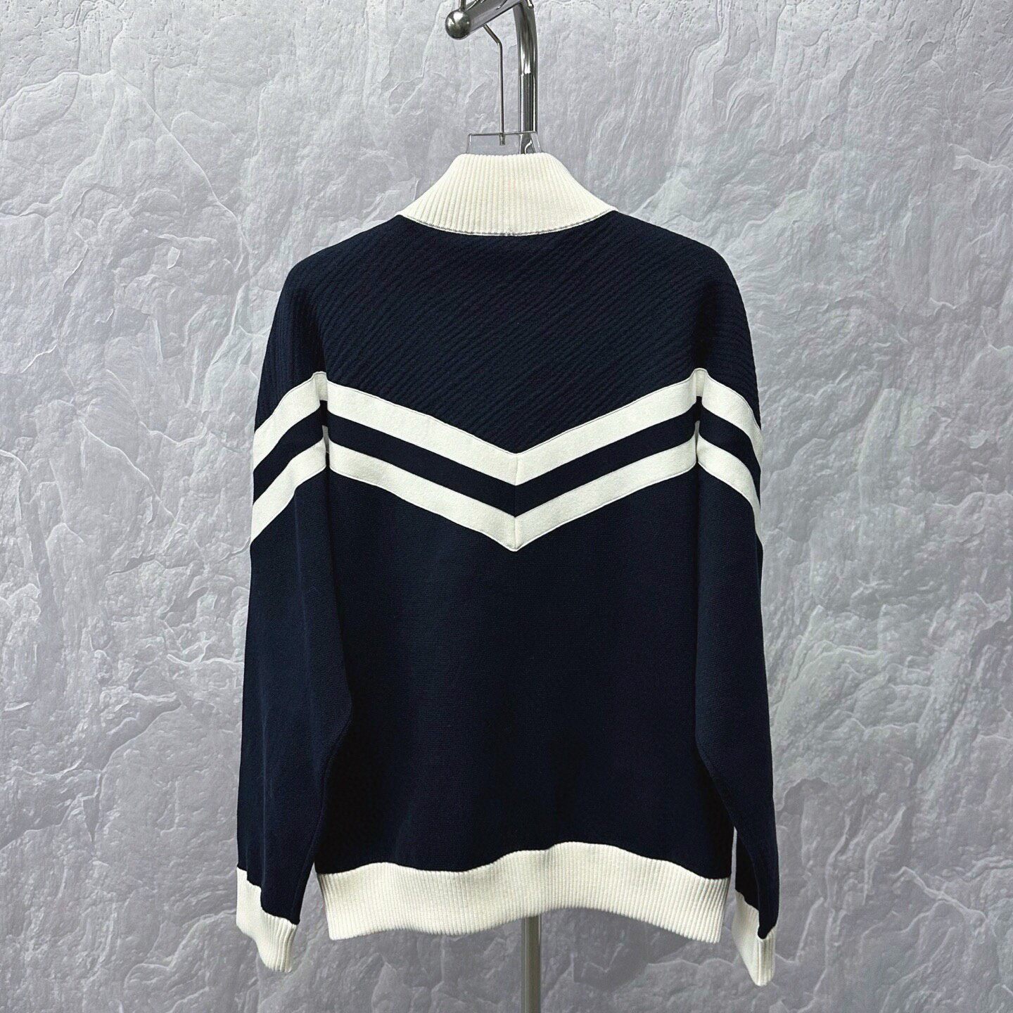 Louis Vuitton FW25 Striped Knit Zip-Up Jacket — back