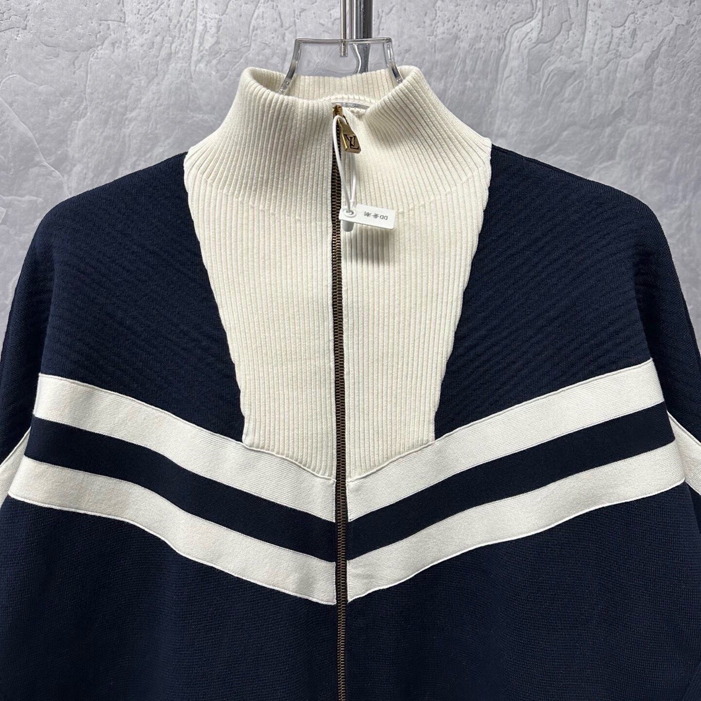 Louis Vuitton FW25 Striped Knit Zip-Up Jacket — front
