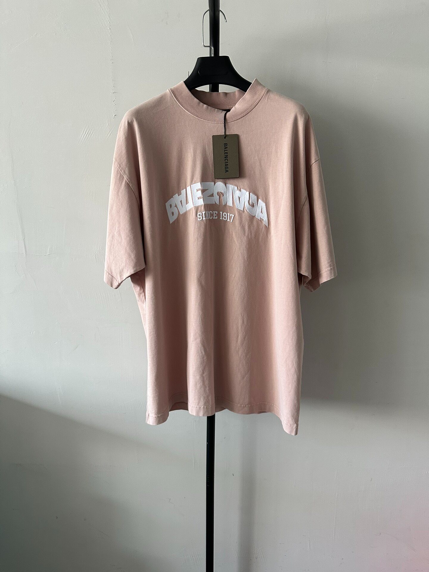 Balenciaga Pink Logo Short Sleeve T-Shirt