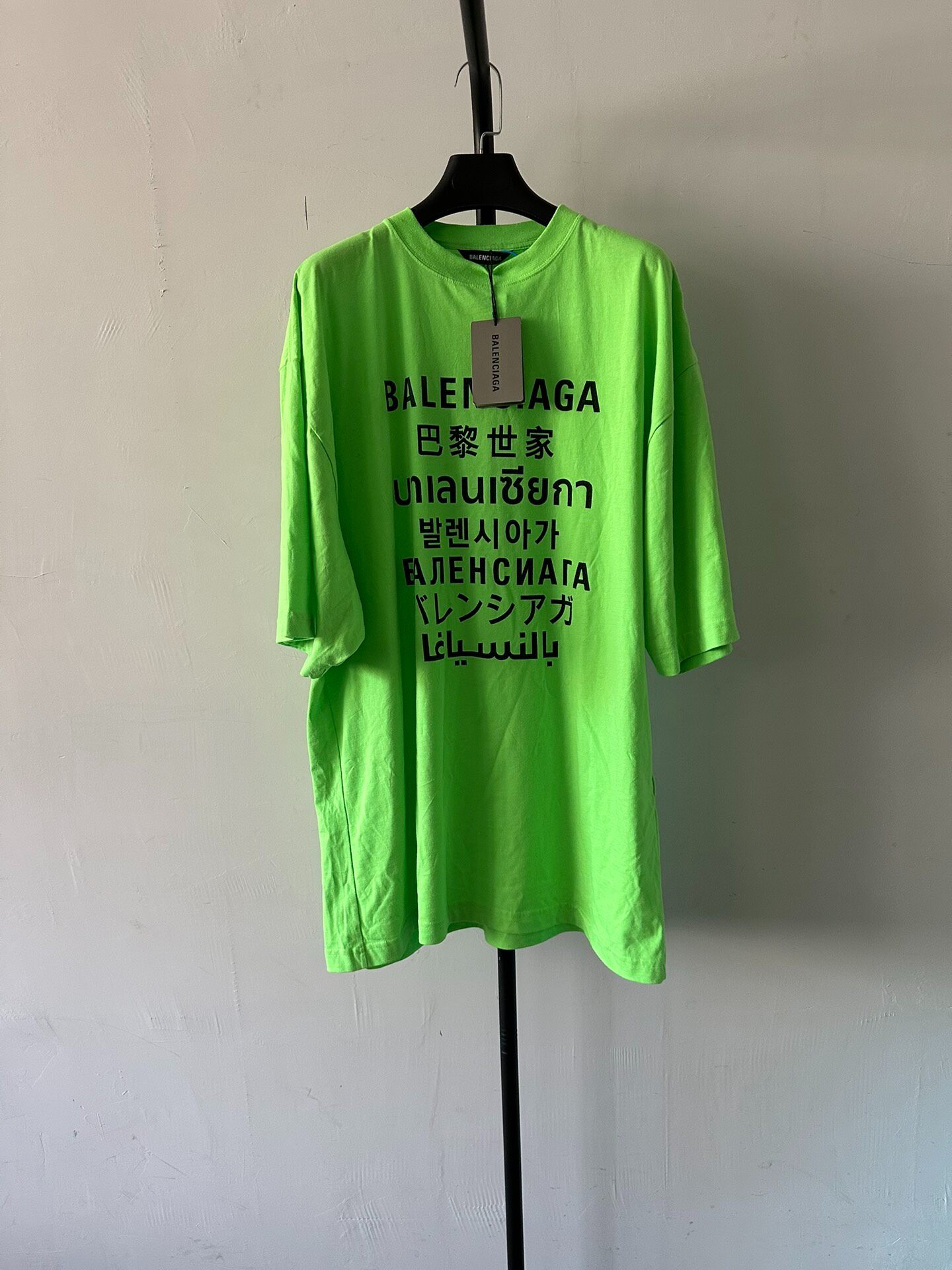 Balenciaga Multi-language Green T-Shirt