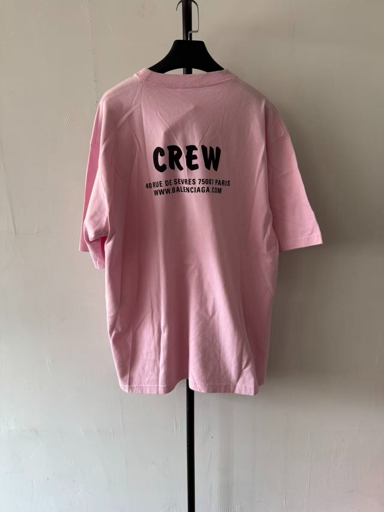 Balenciaga Pink Crew T-Shirt — front