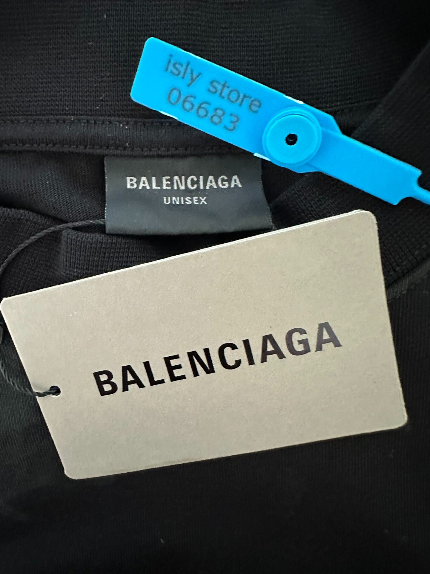 Balenciaga Black Logo Short-Sleeve Tee — label