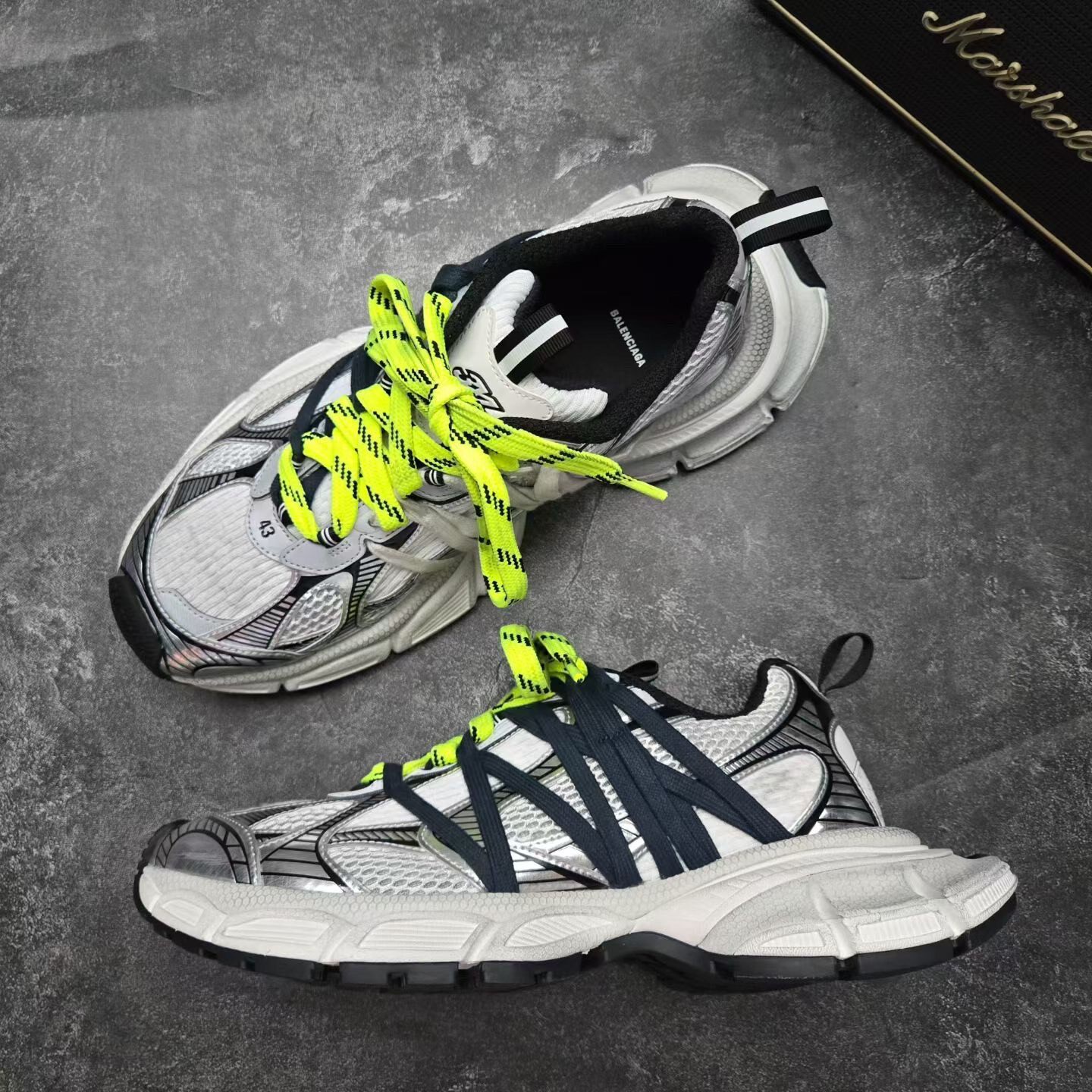 Balenciaga 3XL Silver Sneakers — back