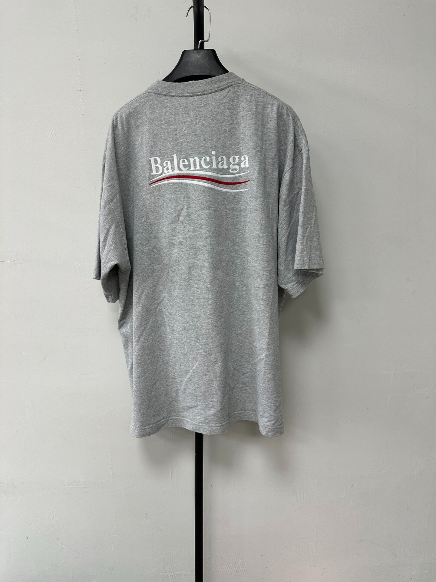 Balenciaga Men’s Gray Oversized T-Shirt — front