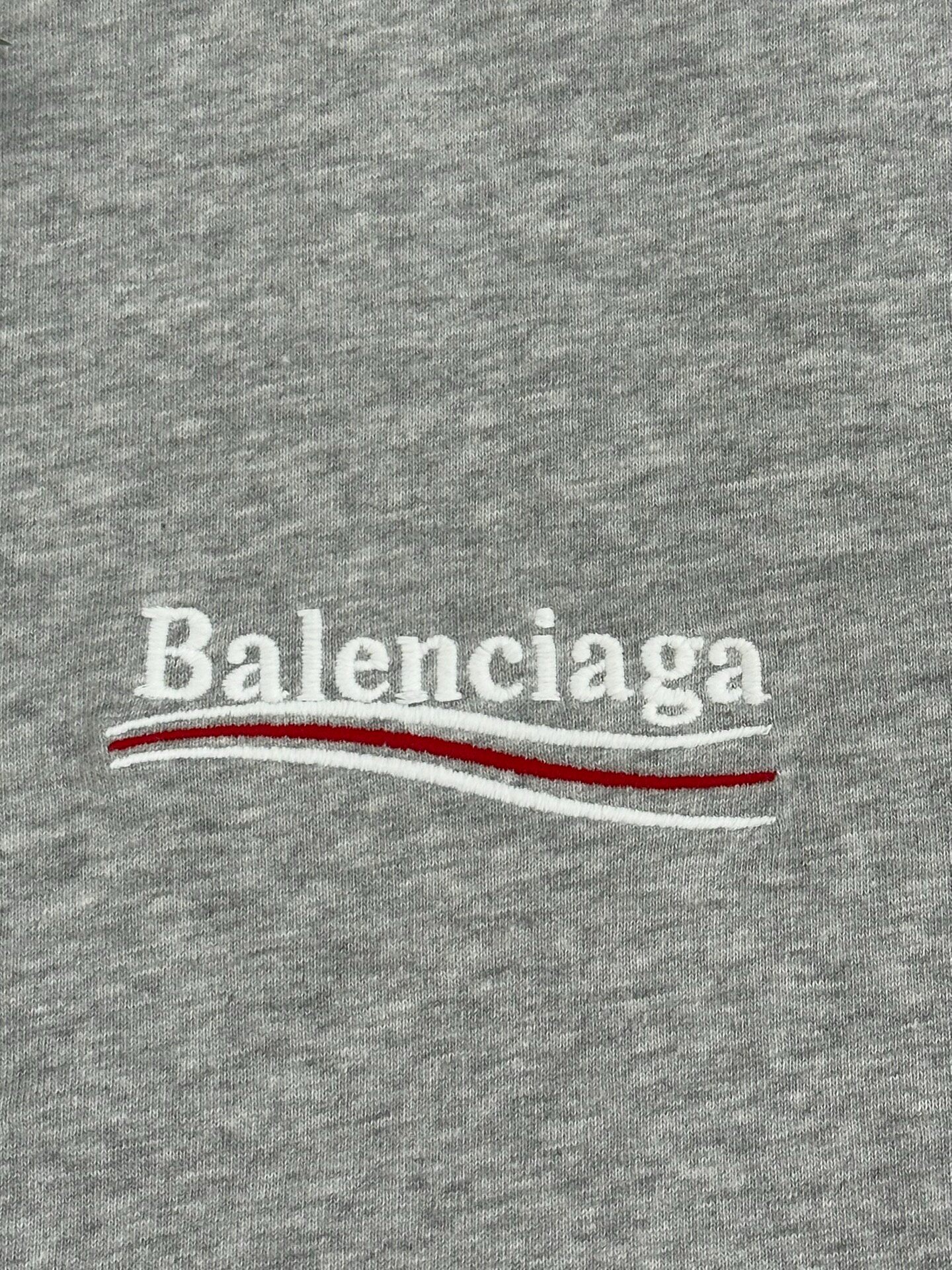 Balenciaga Men’s Gray Oversized T-Shirt — detail