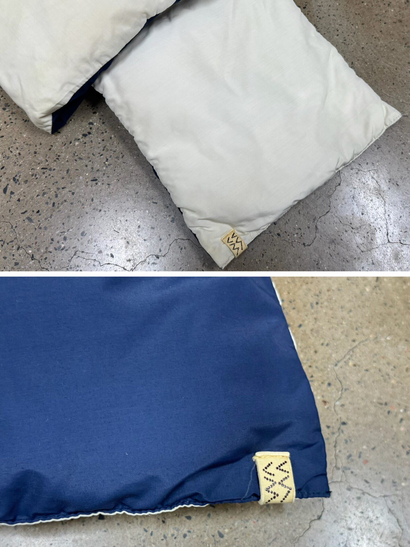 Visvim Overdyed Down Muffler — label