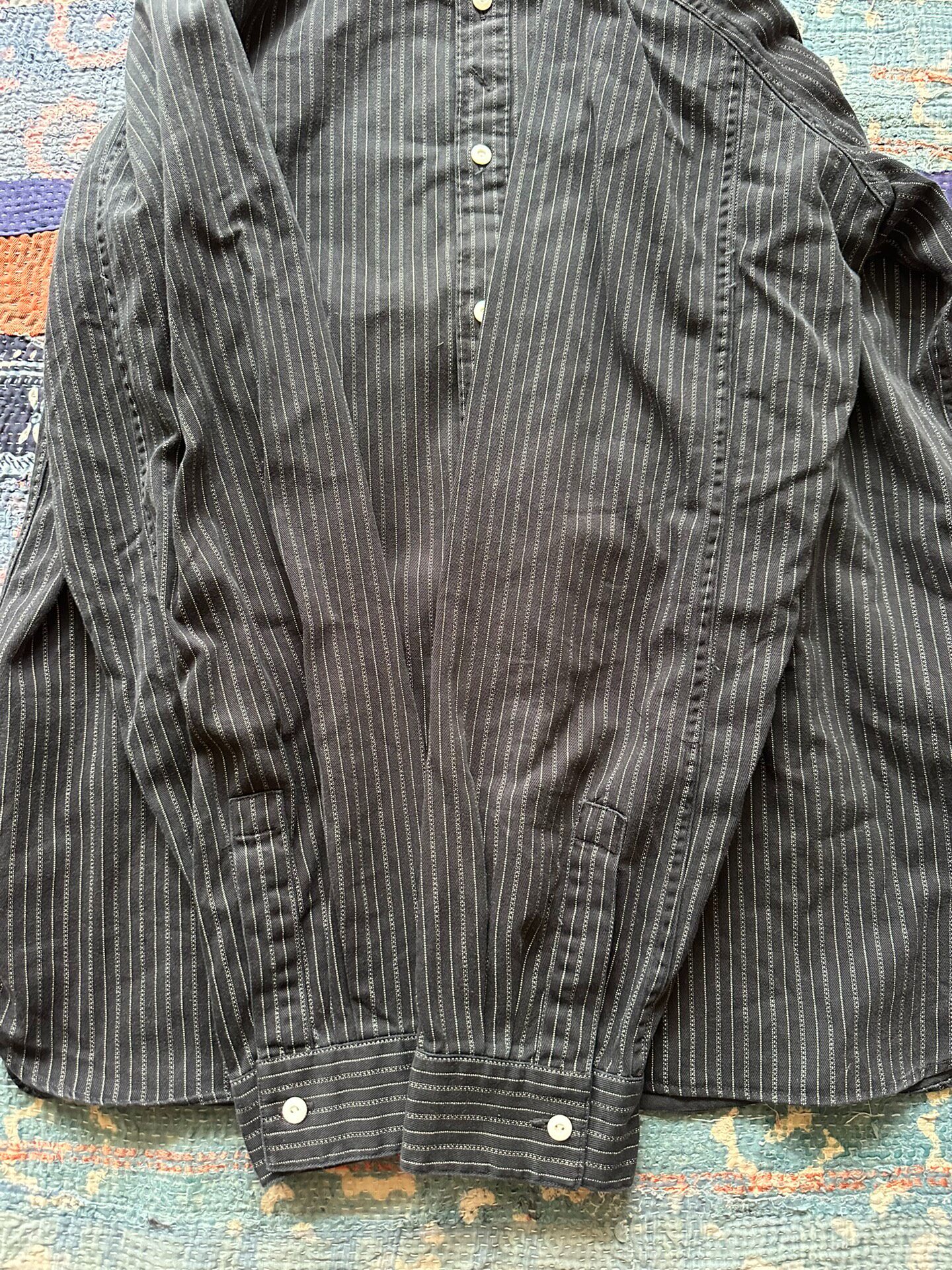 RRL Striped Long-Sleeve Button-Up Shirt XL — back