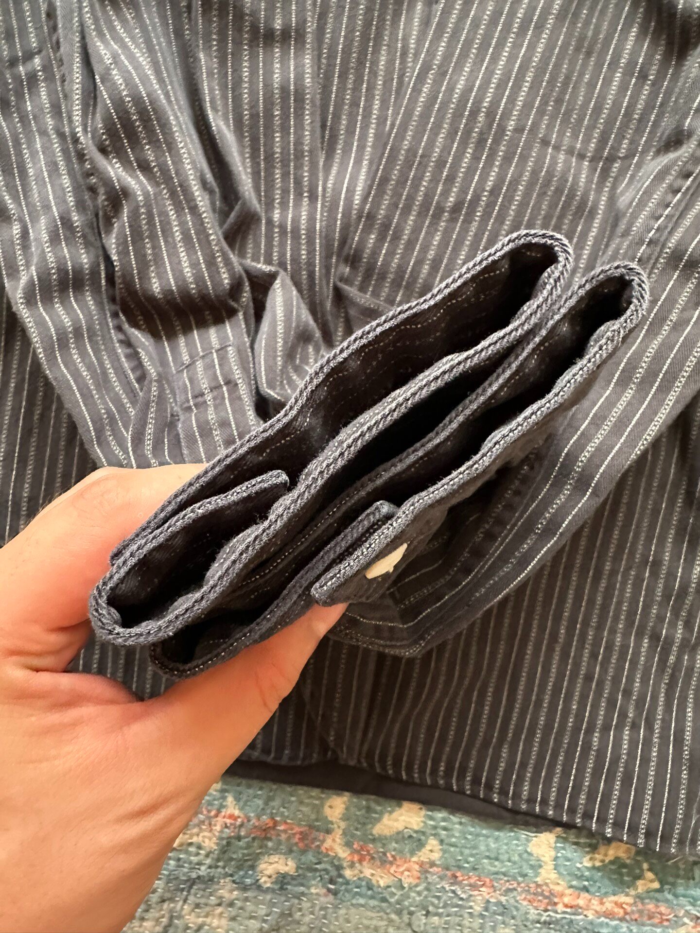 RRL Striped Long-Sleeve Button-Up Shirt XL — label