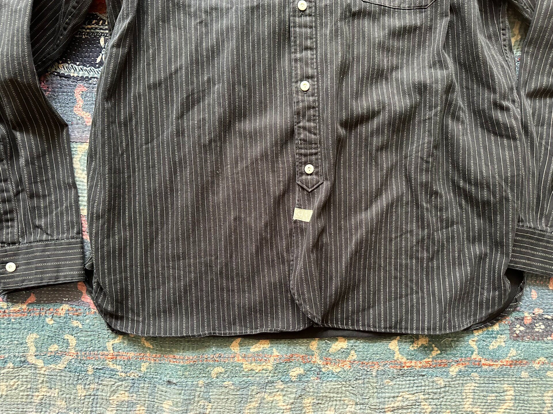 RRL Striped Long-Sleeve Button-Up Shirt XL — detail