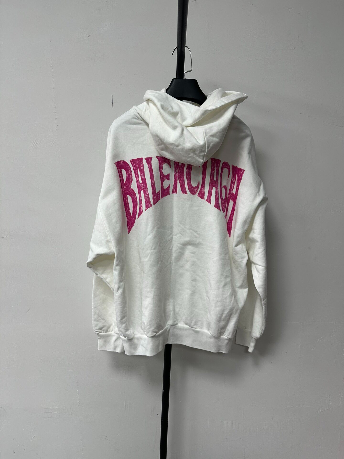 Balenciaga White Printed Long Sleeve Hoodie