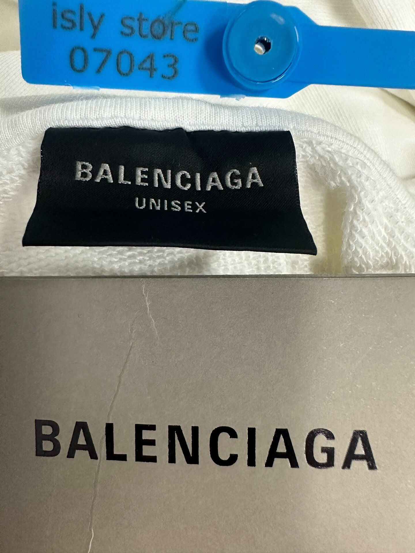 Balenciaga White Printed Long Sleeve Hoodie — back