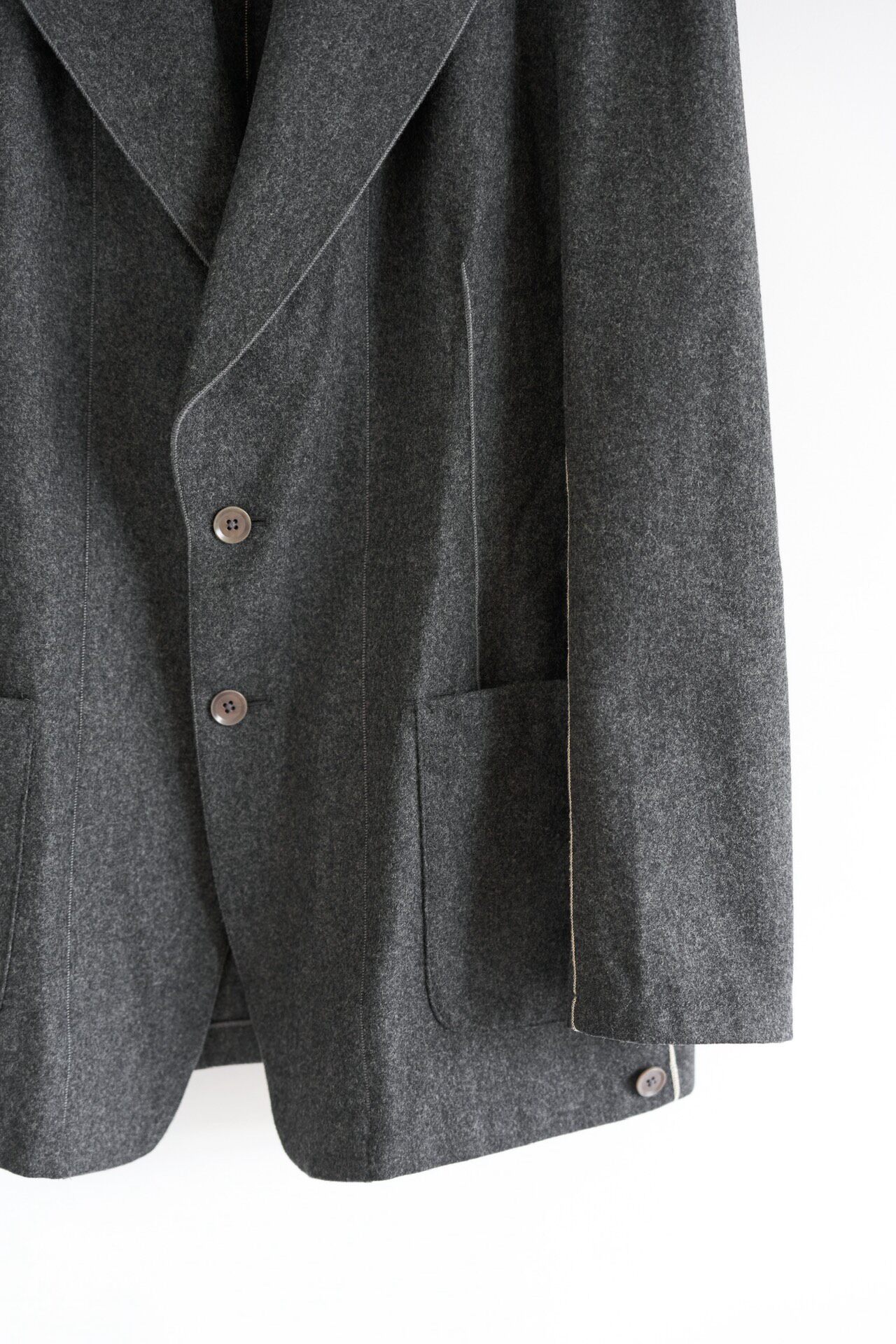 Yohji Yamamoto 01Aw Mafia White Stitch Blazer — back