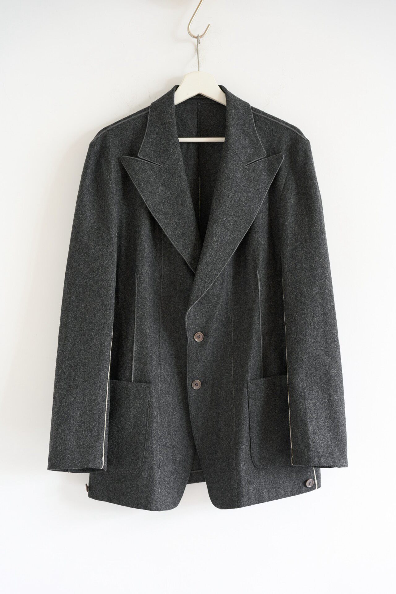 Yohji Yamamoto 01Aw Mafia White Stitch Blazer