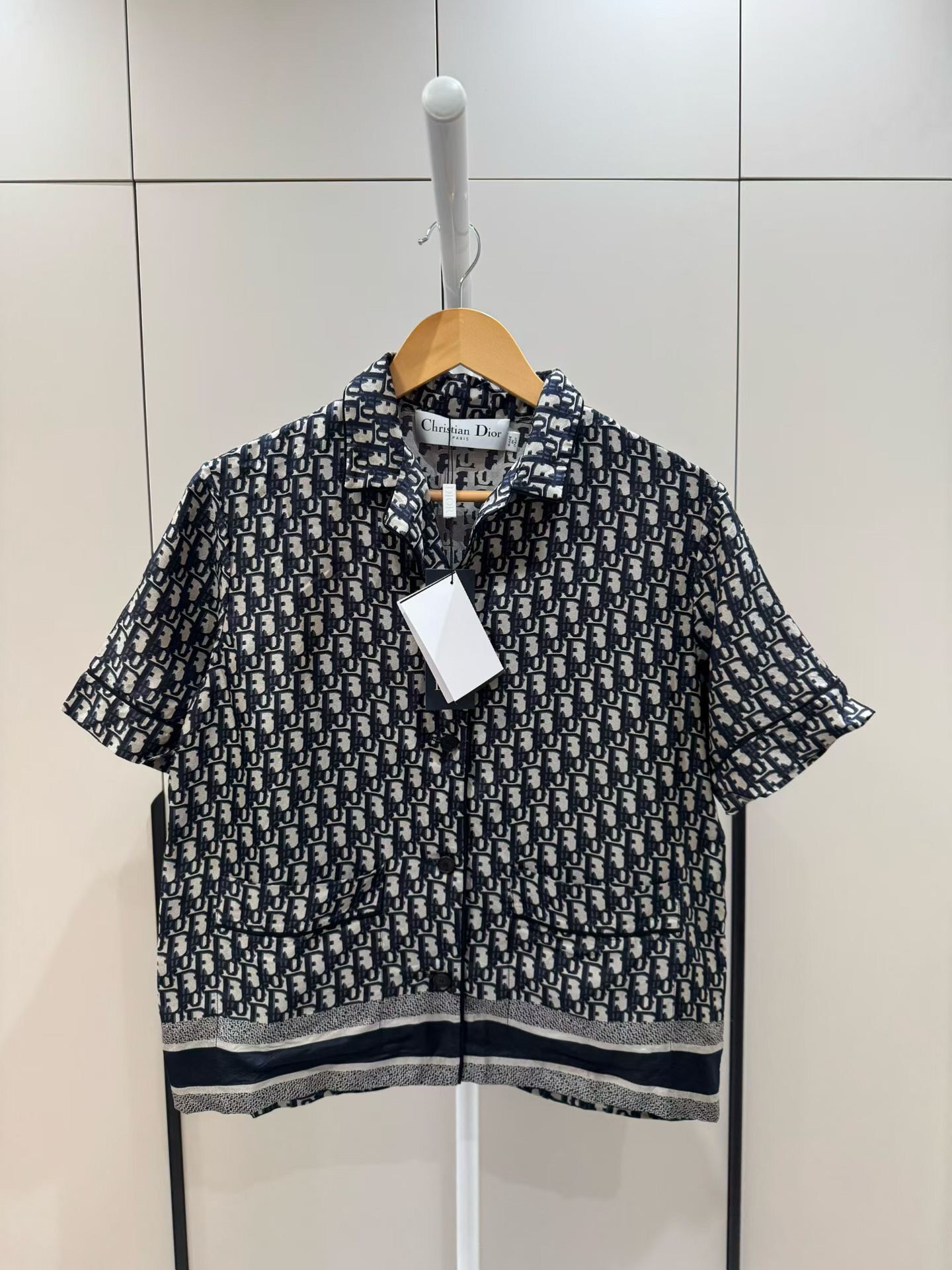 Dior Monogram Silk Short-Sleeve Shirt
