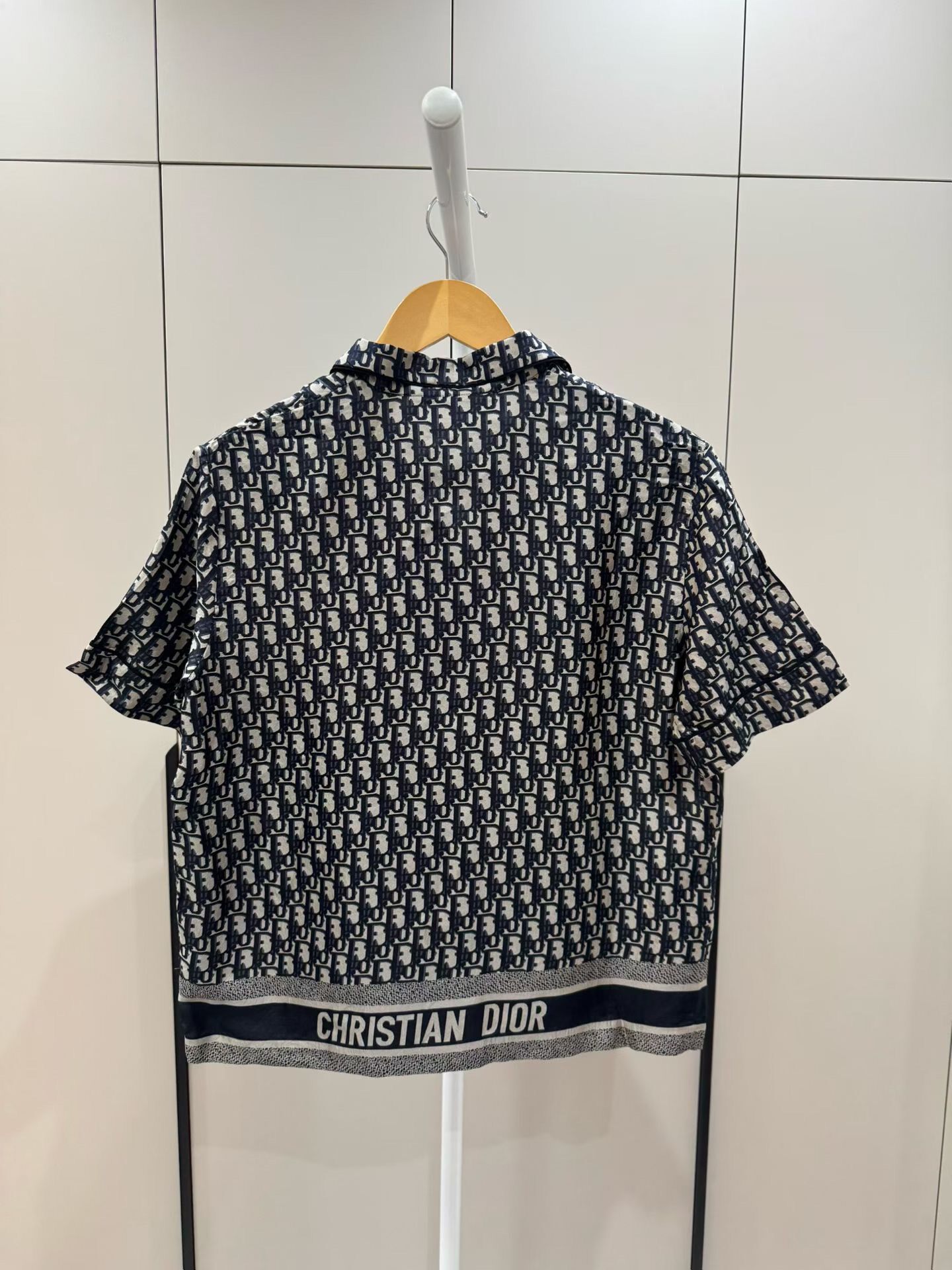 Dior Monogram Silk Short-Sleeve Shirt — front
