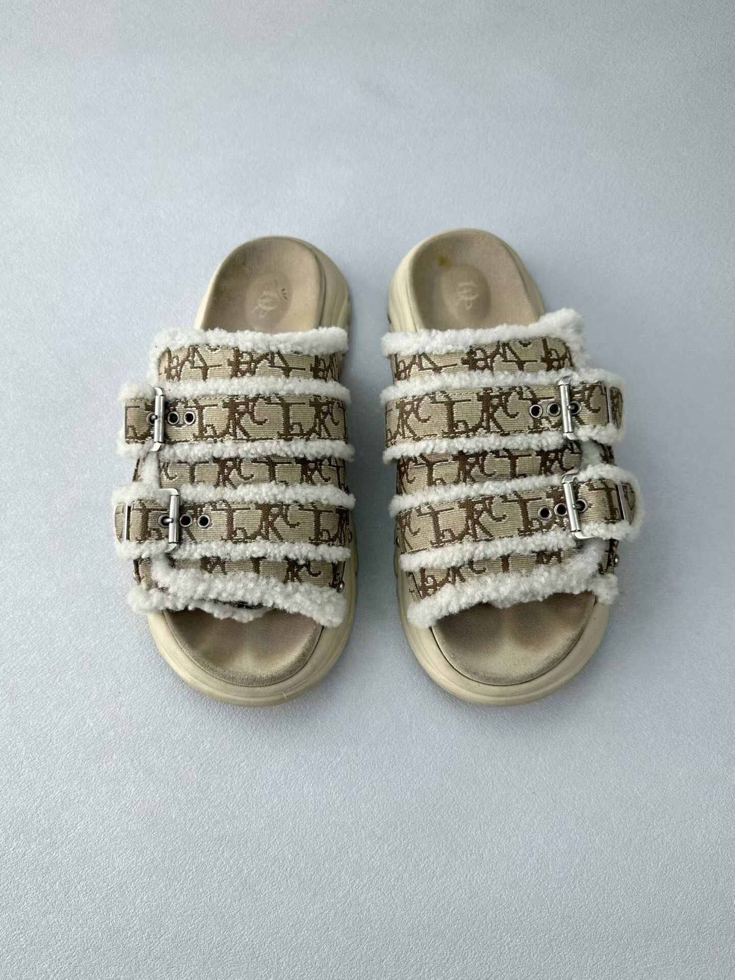 Dior x Travis Scott Brown Monogram Slides