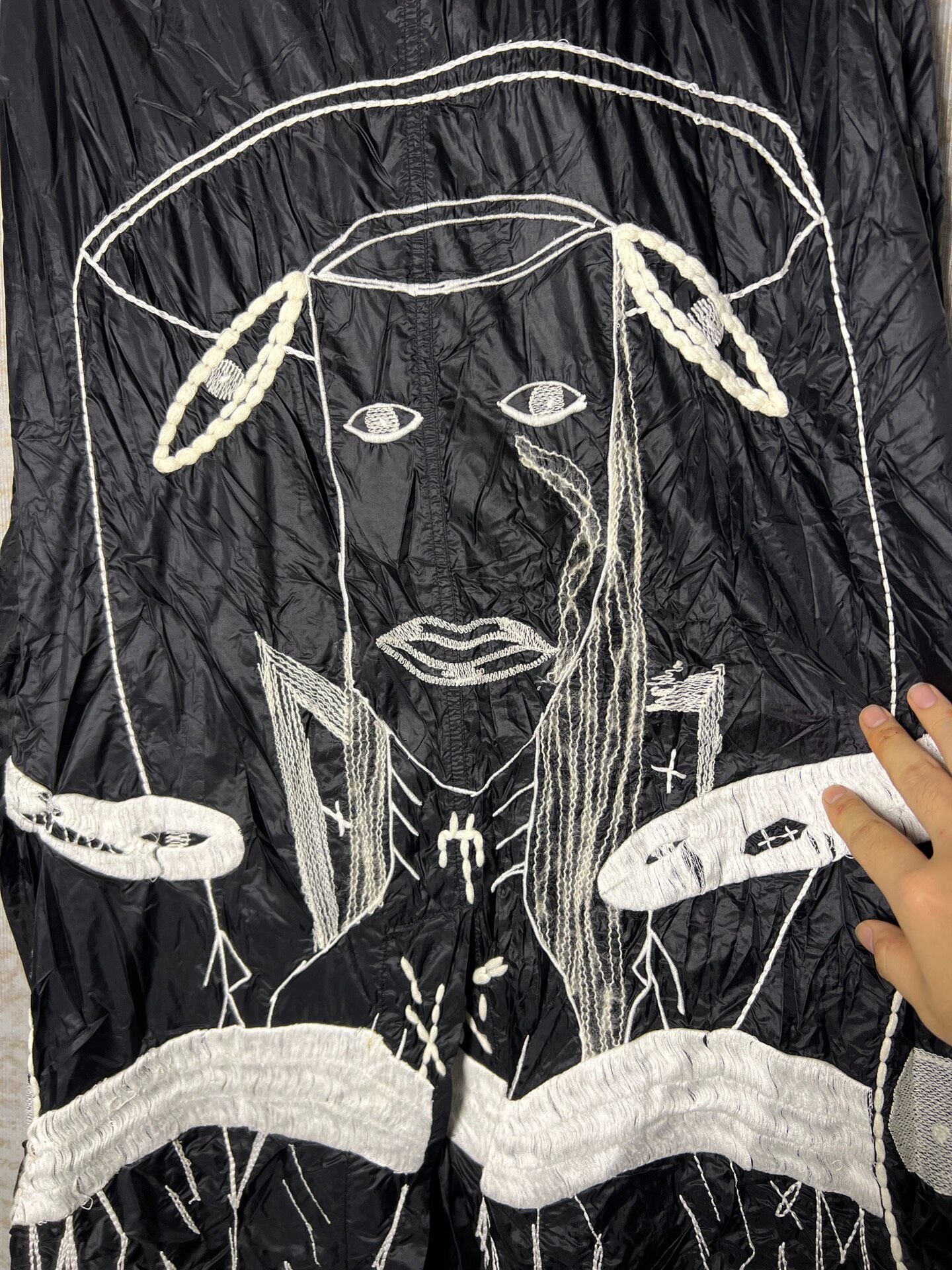Rick Owens 15ss Showpiece Embroidered Windbreaker — detail