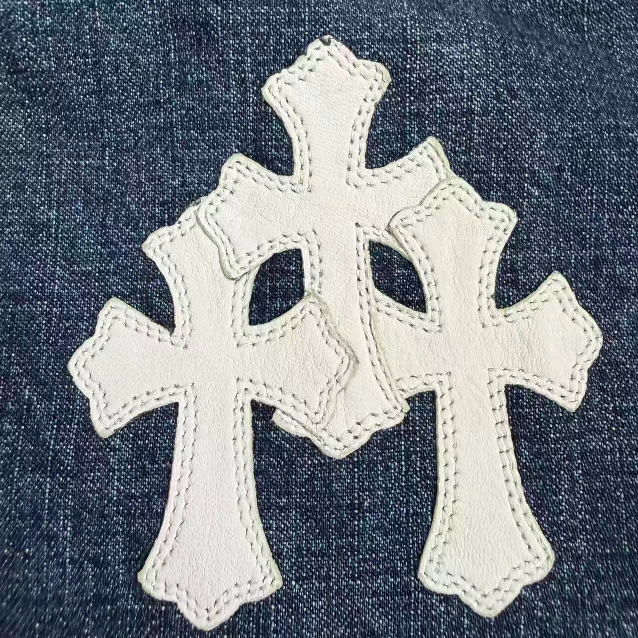 Chrome Hearts Denim Cross Hoodie — front
